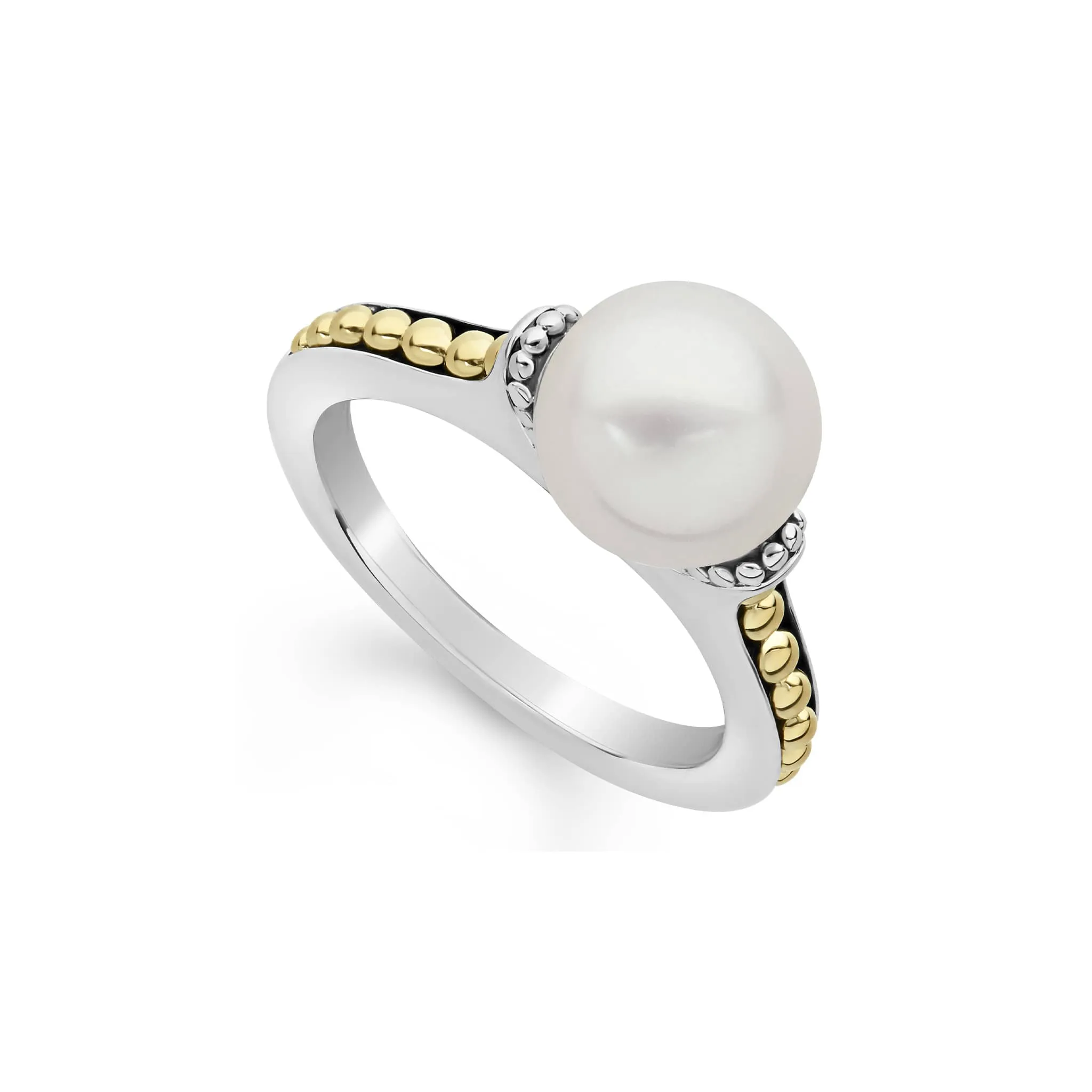 Luna Two-Tone Pearl Ring sold by LAGOS