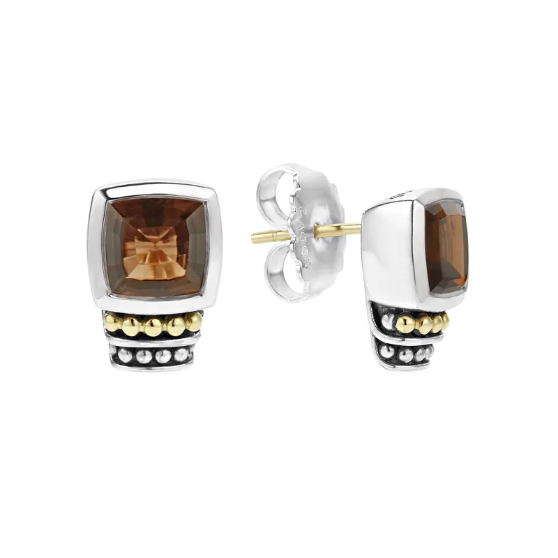 Rittenhouse Bezel-Set Smokey Quartz Stud Earrings sold by LAGOS