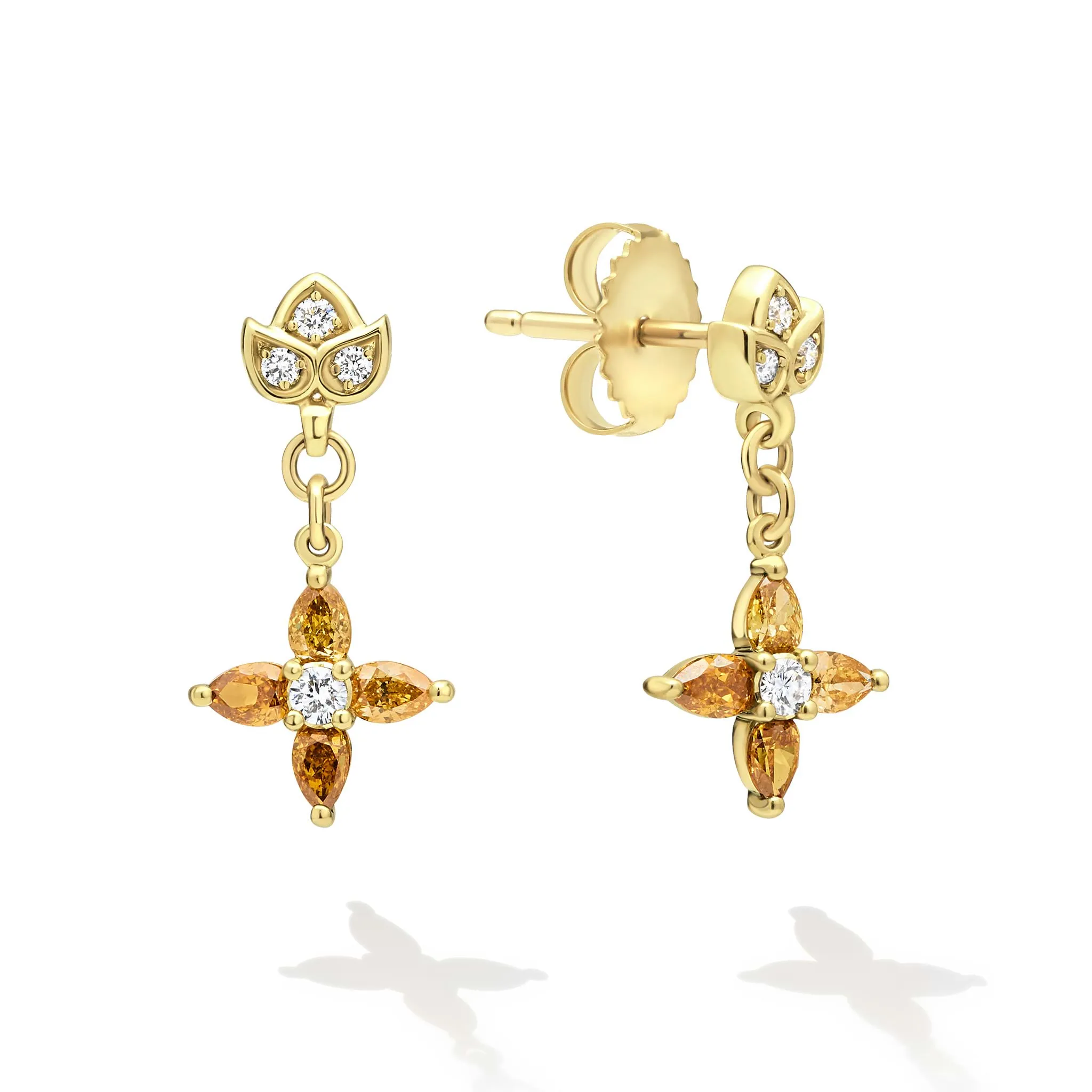 Studio 18K Gold Marquise Diamond Drop Earrings sold by LAGOS
