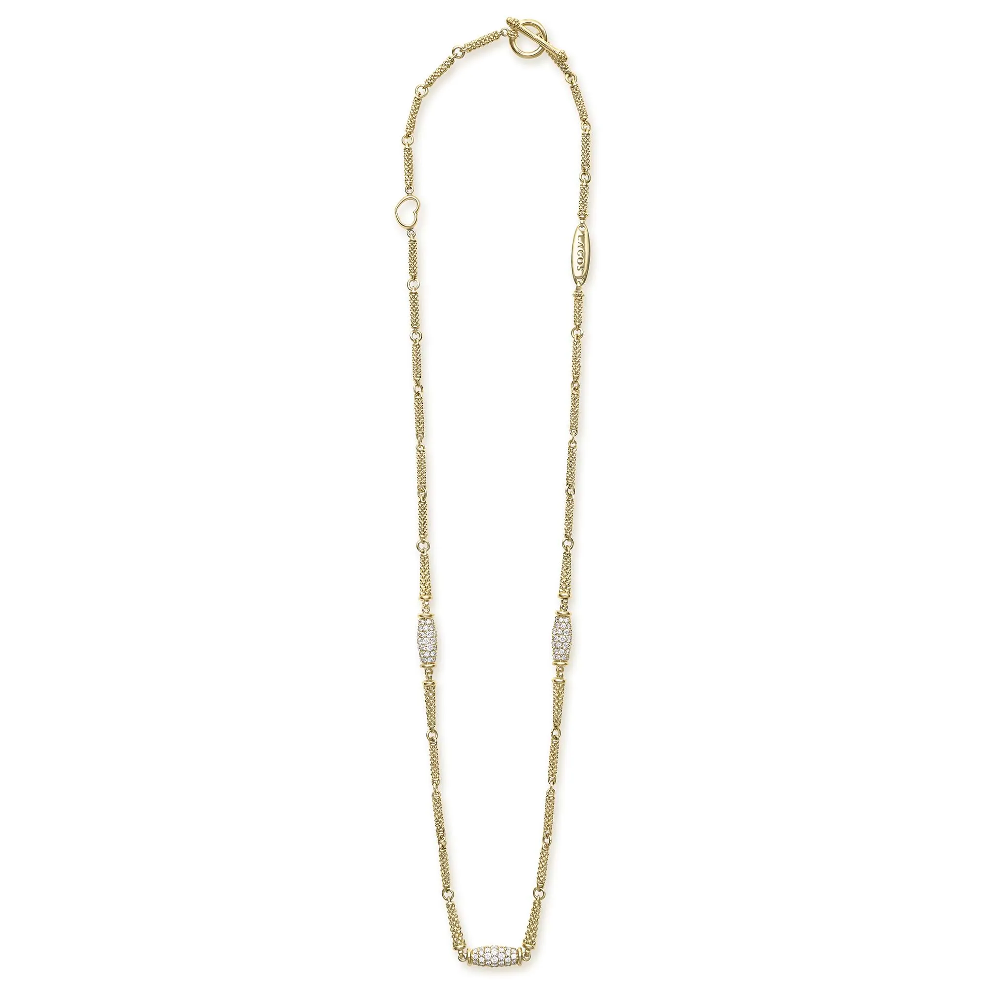 Studio 18K Three Diamond Barrel Necklace sold by LAGOS product image thumbnail 2