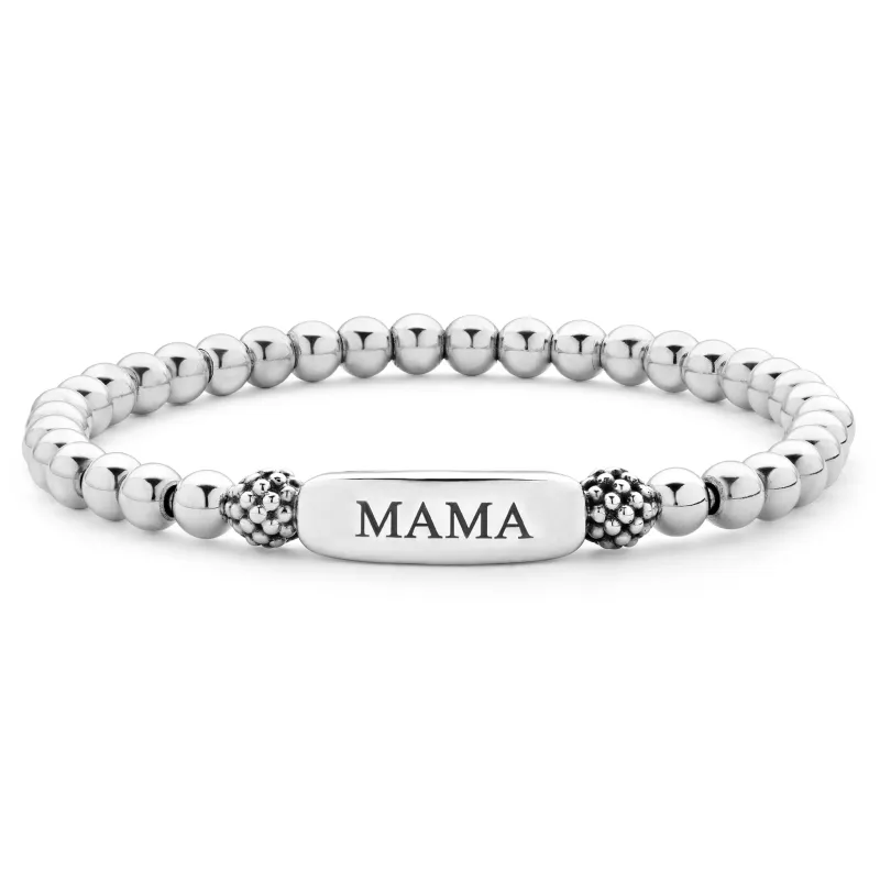 Signature Caviar Mama Stretch Bead Bracelet sold by LAGOS
