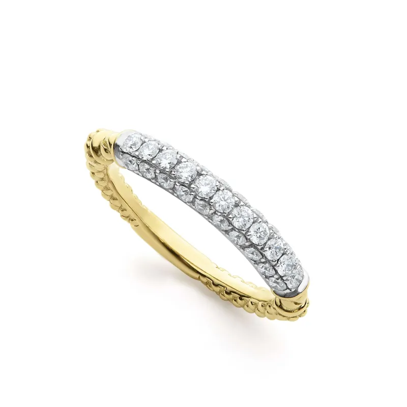 Studio 18K Caviar Gold Pave Diamond Stacking Ring sold by LAGOS