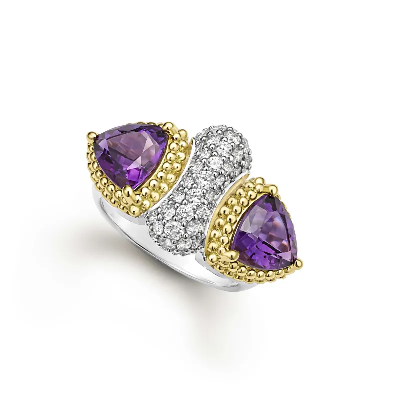 Studio Two-Tone Amethyst and Diamond Ring sold by LAGOS