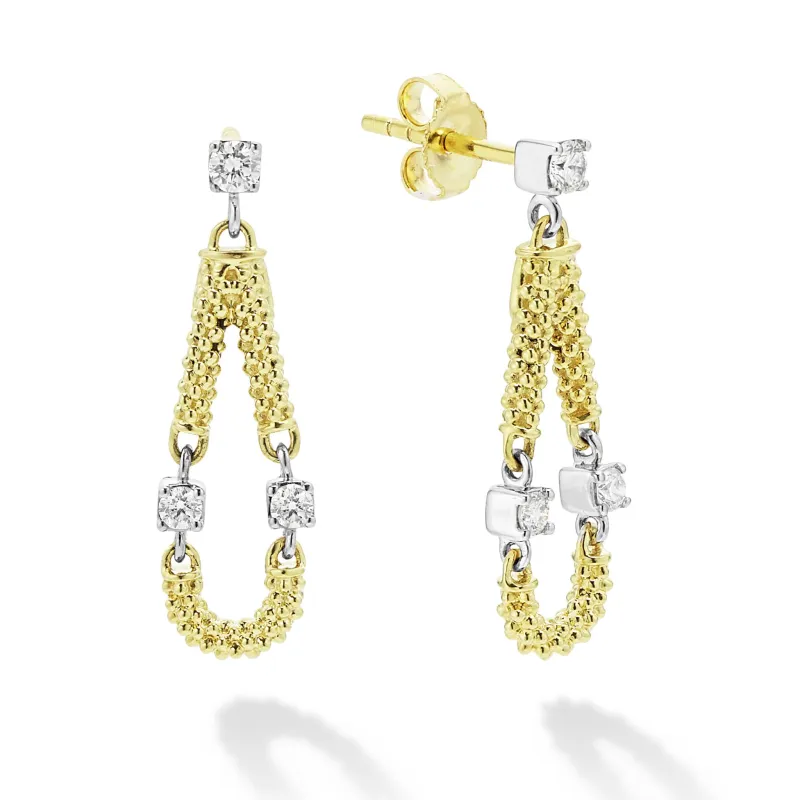 Studio 18K Gold Superfine Diamond Drop Earrings sold by LAGOS