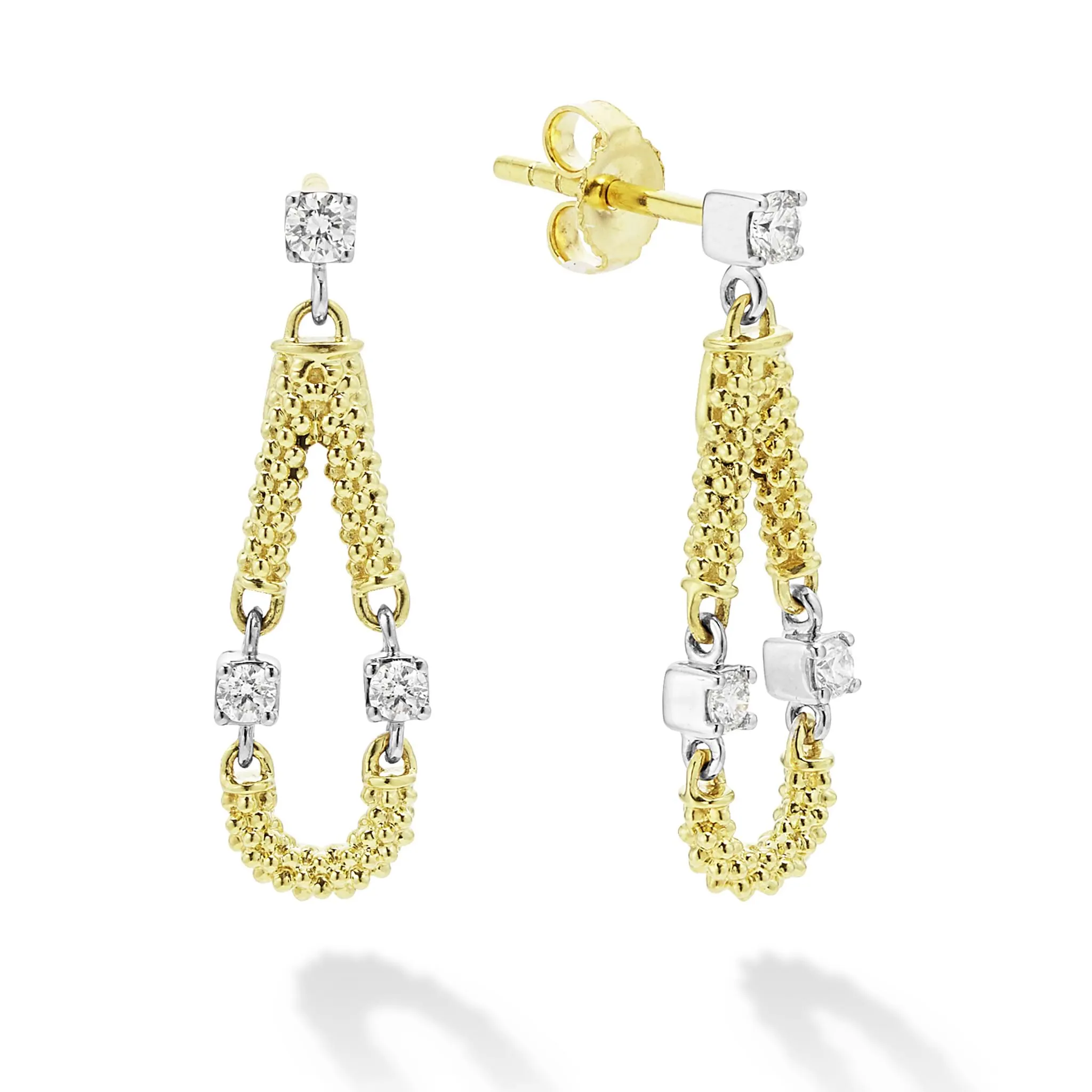 Studio 18K Gold Superfine Diamond Drop Earrings sold by LAGOS