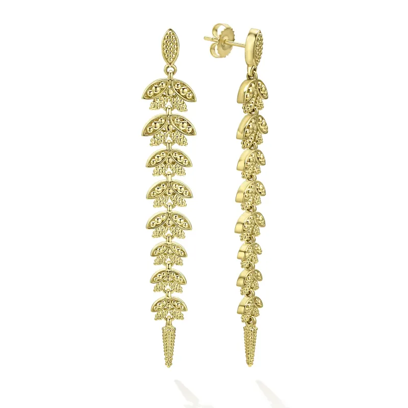 Studio 18K Gold Leaf Drop Earrings sold by LAGOS