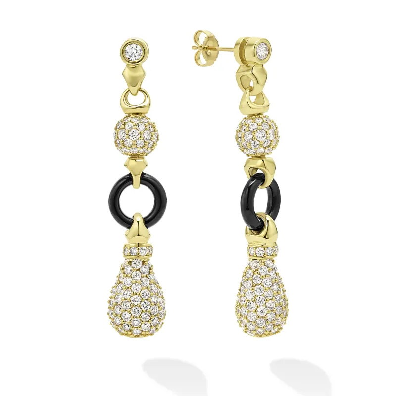 Studio 18K Gold Diamond Pave Drop Earrings sold by LAGOS