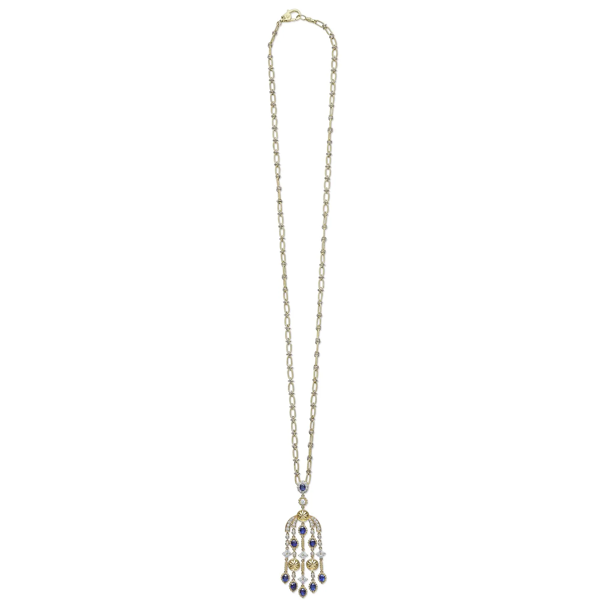 Studio 18K Gold Diamond & Blue Sapphire Chandelier Pendant Necklace sold by LAGOS product image thumbnail 2
