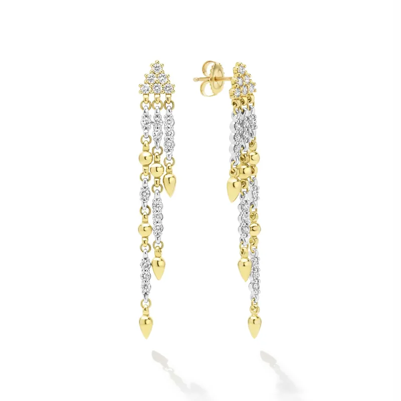 Studio 18K Gold 3-Strand Diamond Drop Earrings sold by LAGOS
