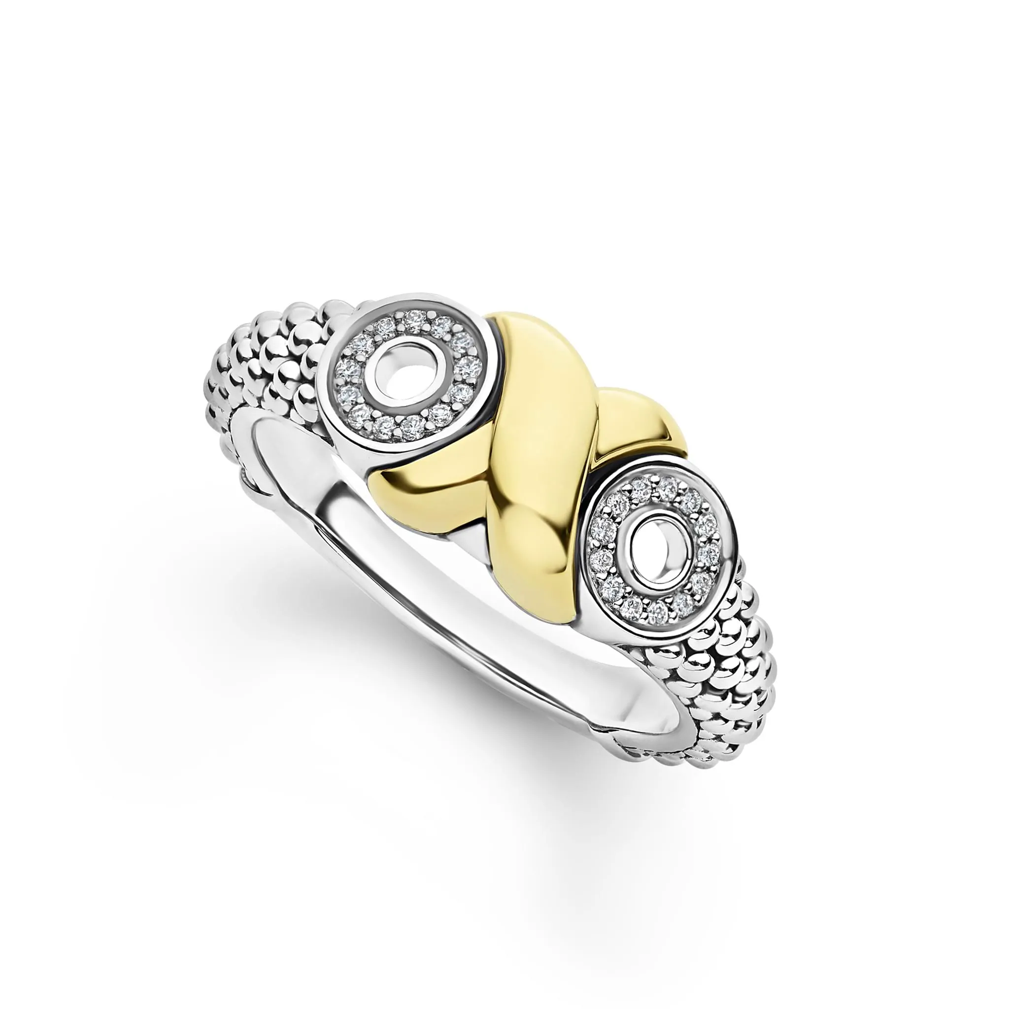 Embrace 18K Gold OXO Diamond Ring sold by LAGOS