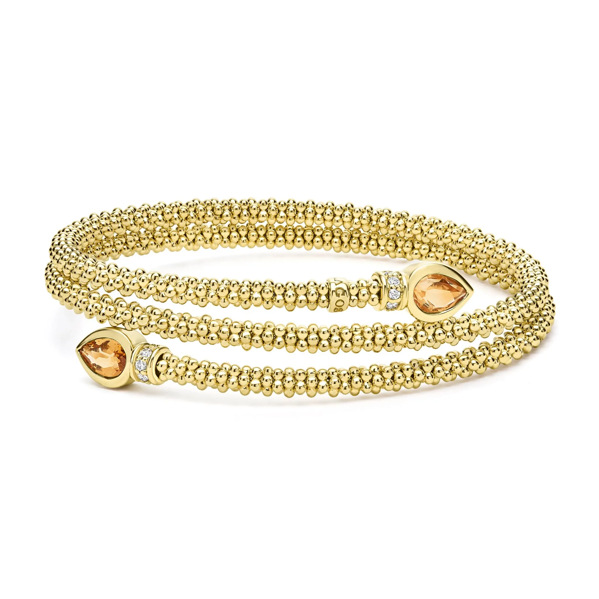 Studio 18K Gold Citrine and Diamond Wrap Bracelet sold by LAGOS