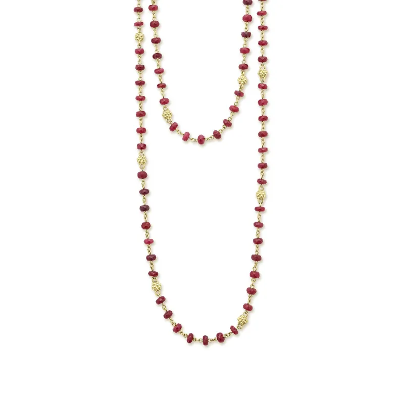 Studio 18K Gold and Ruby Bead Necklace sold by LAGOS