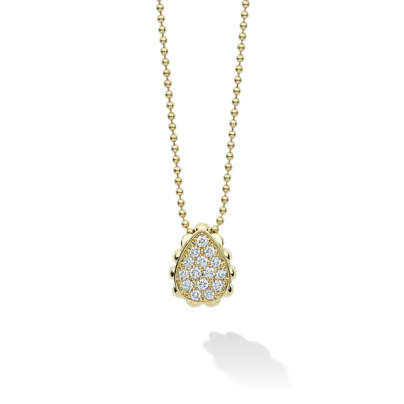 18K Caviar Gold Pave Diamond Pendant Necklace sold by LAGOS