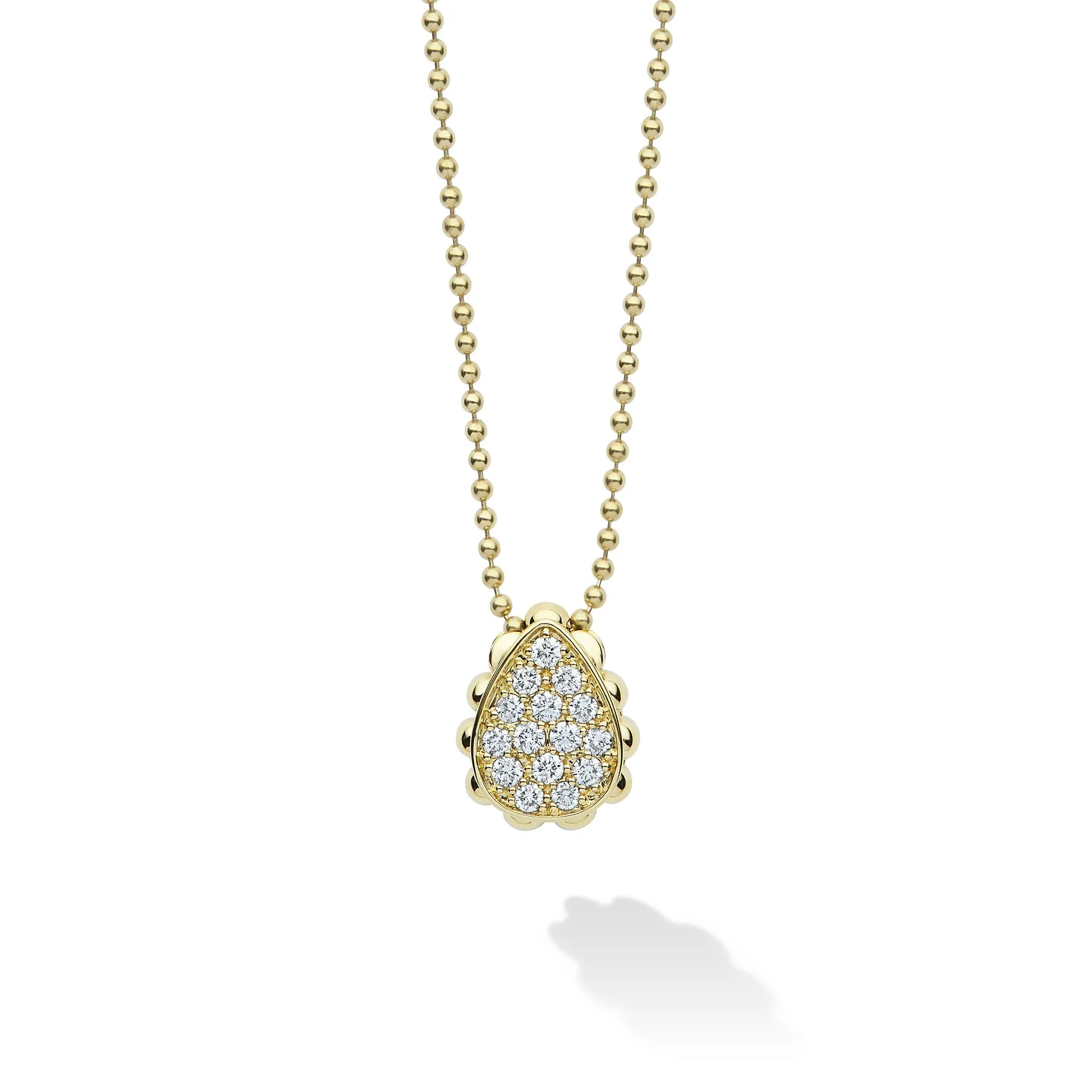 18K Caviar Gold Pave Diamond Pendant Necklace sold by LAGOS