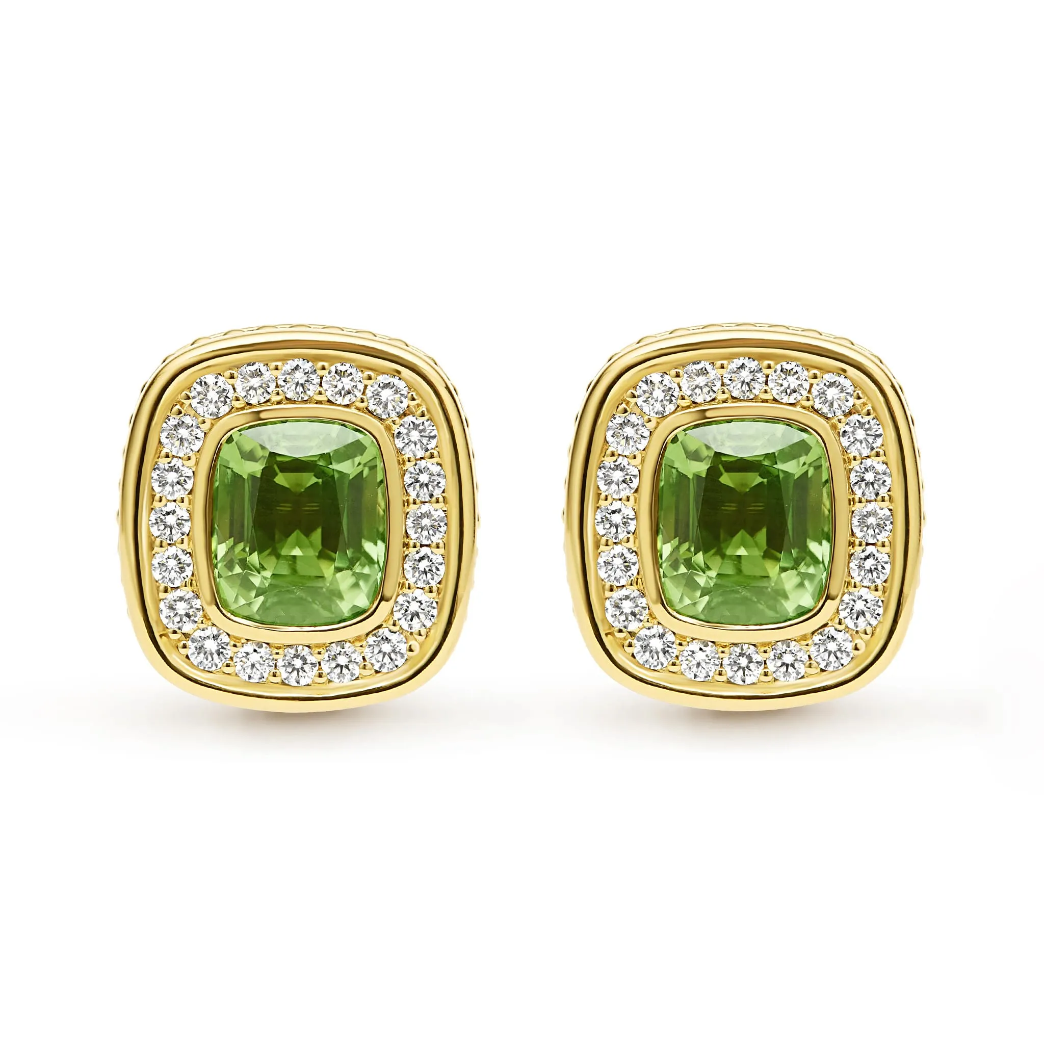 Studio 18K Gold Peridot and Diamond Stud Earrings sold by LAGOS product image thumbnail 2