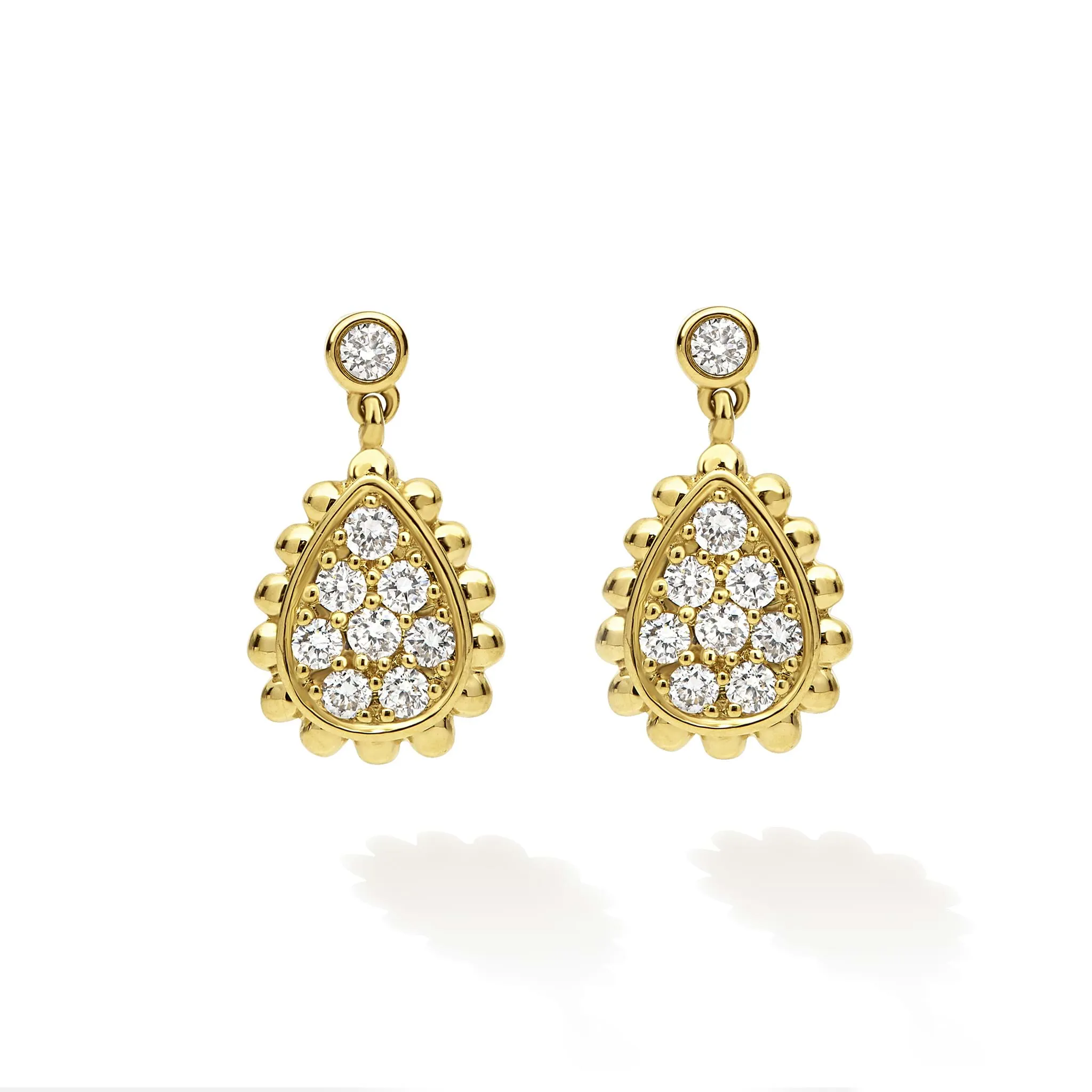 18K Caviar Gold Diamond Drop Earring sold by LAGOS product image thumbnail 2