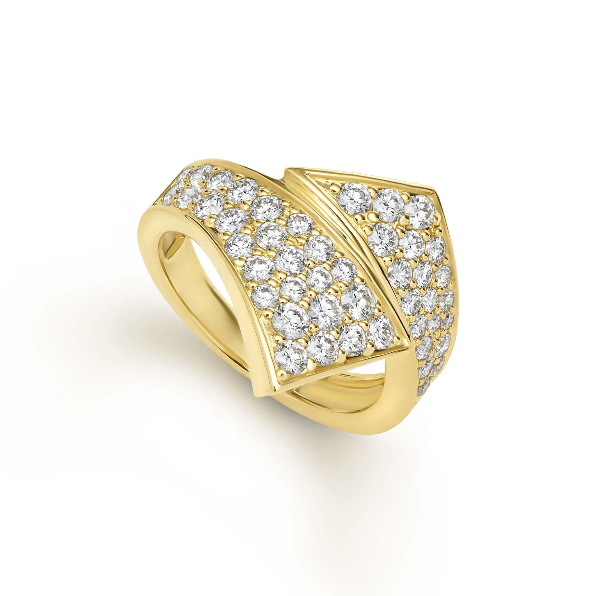 18K Caviar Gold and Diamond Linear Ring sold by LAGOS
