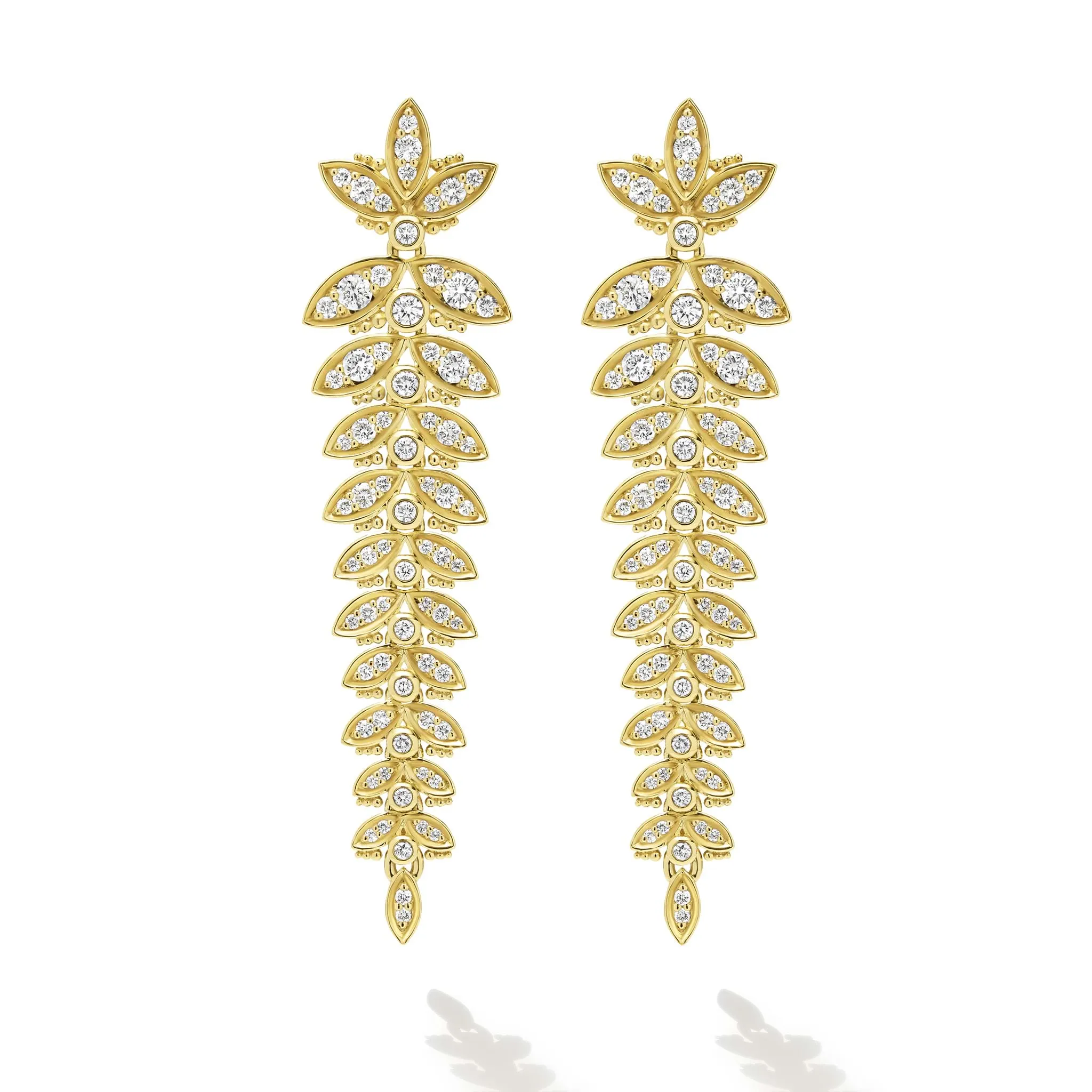 Studio 18K Gold Leaf Diamond Drop Earrings sold by LAGOS product image thumbnail 2