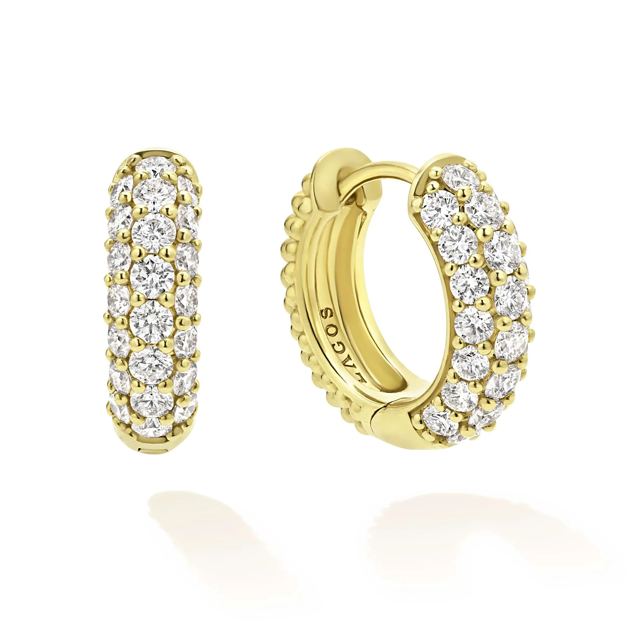 Studio 18K Gold Diamond Huggie Earrings sold by LAGOS