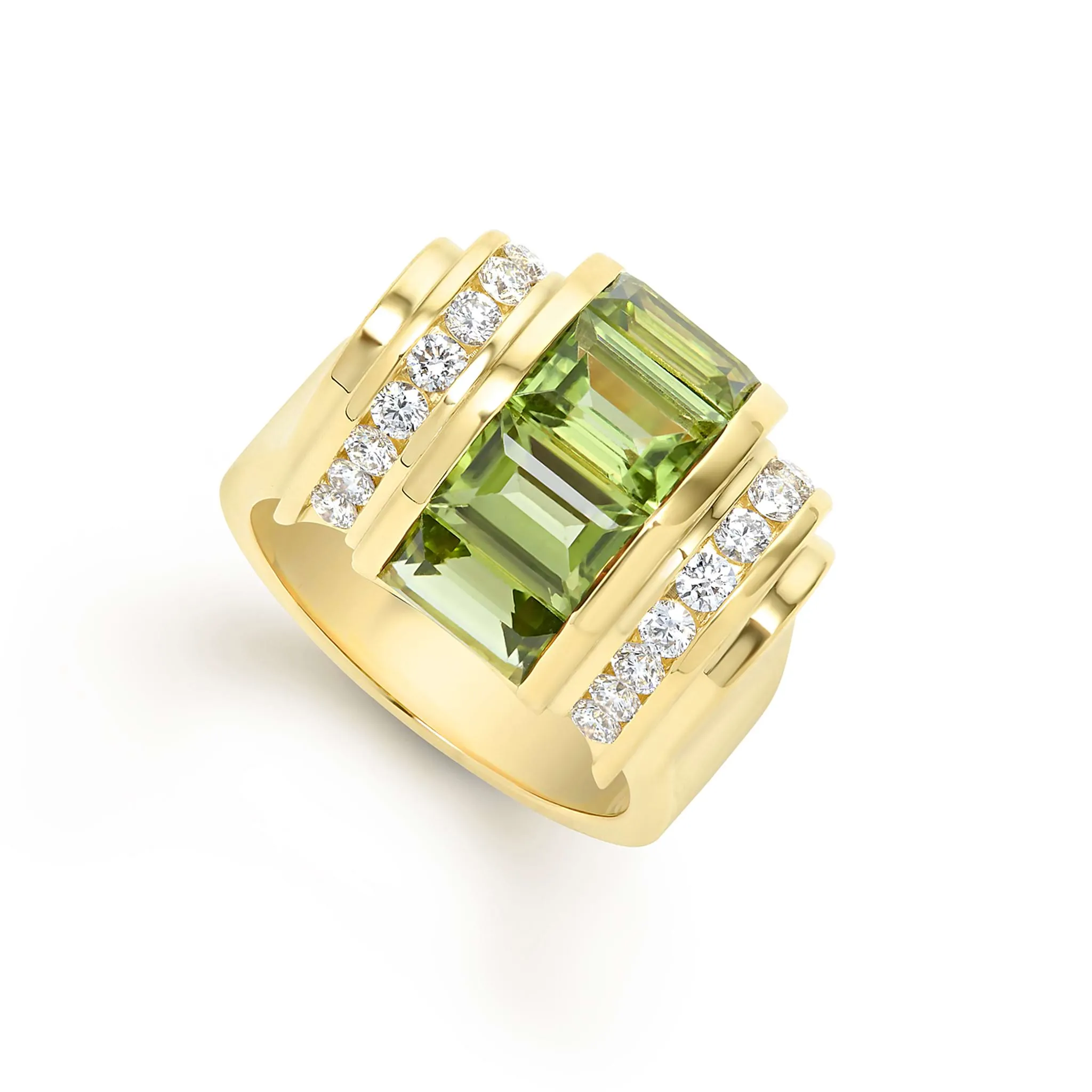Studio 18K Gold Peridot and Diamond Ring sold by LAGOS