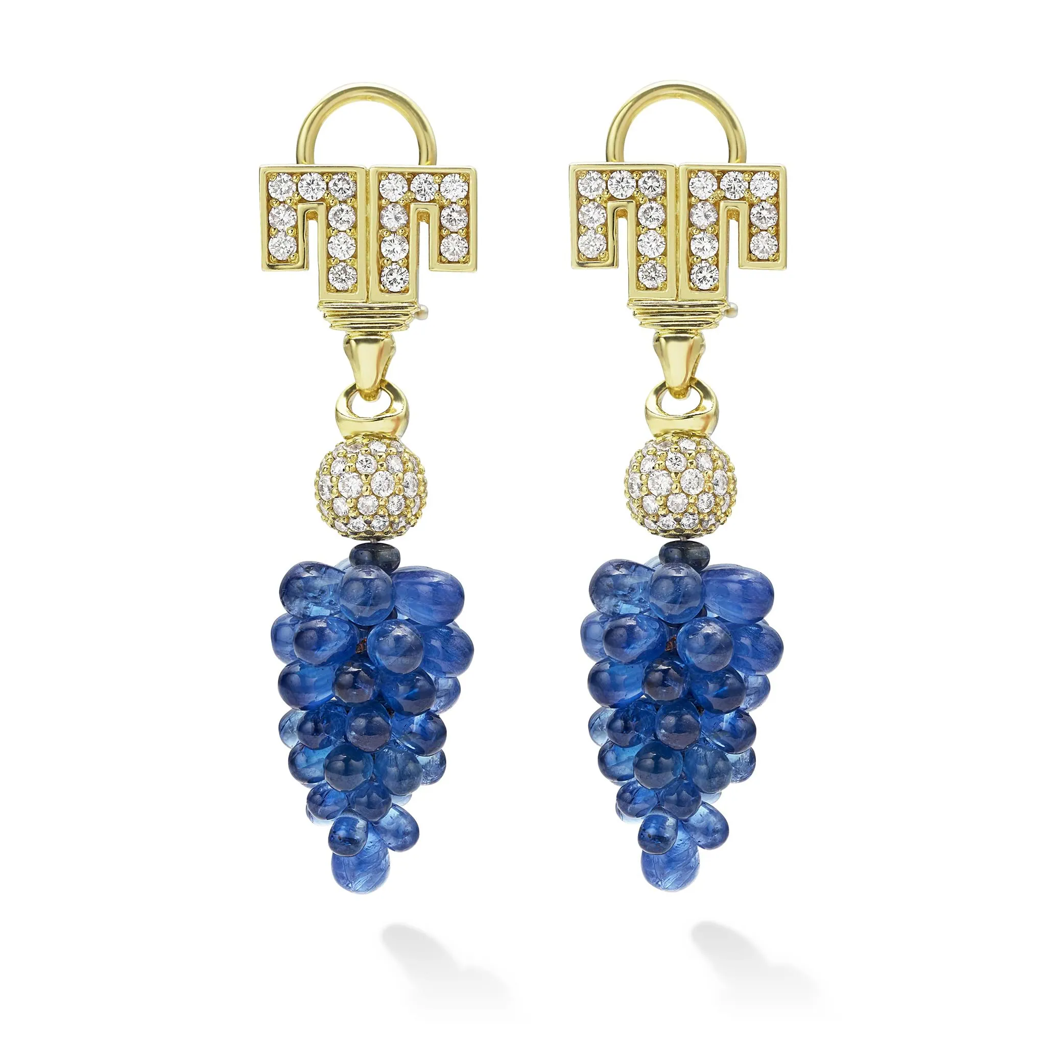 Studio 18K Gold Blue Sapphire Diamond Drop Earrings sold by LAGOS product image thumbnail 2