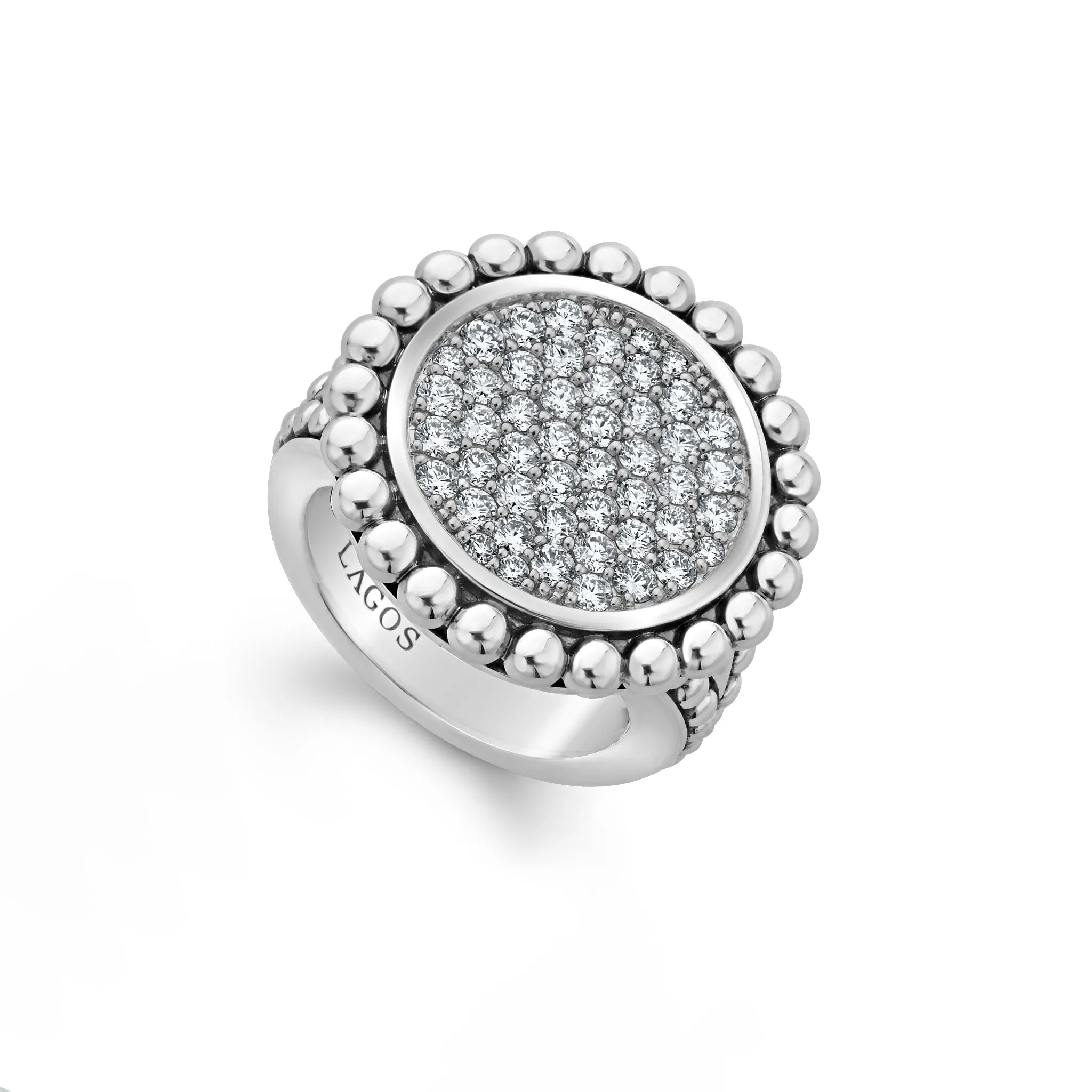 Caviar Spark Large Caviar Circle Diamond Ring sold by LAGOS