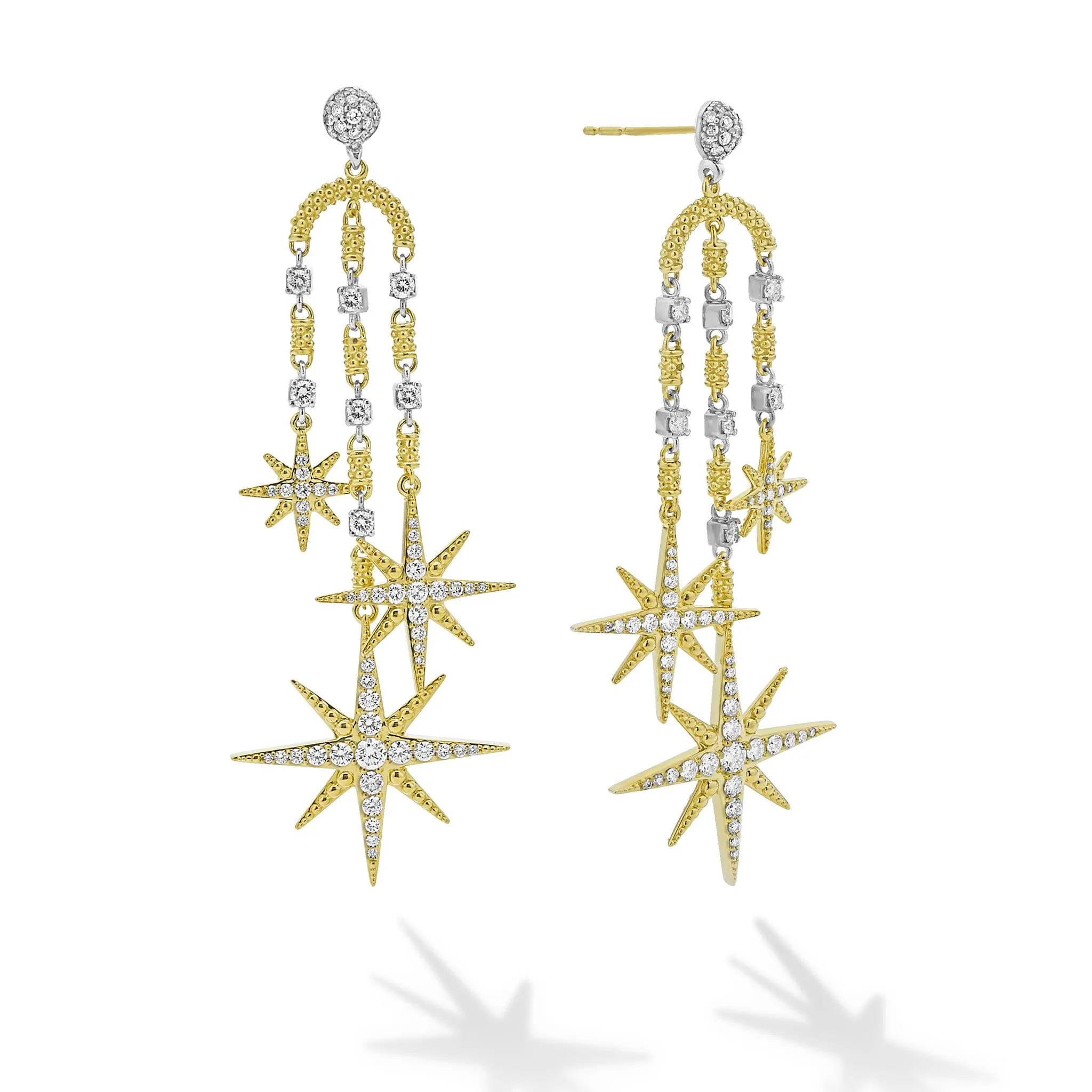 Studio 18K Gold Diamond Drop Earrings sold by LAGOS product image thumbnail 3