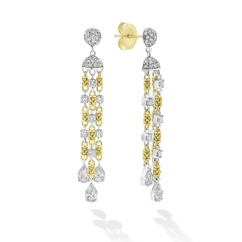 Studio 18K Gold 3-Strand Diamond Chandelier Earrings sold by LAGOS