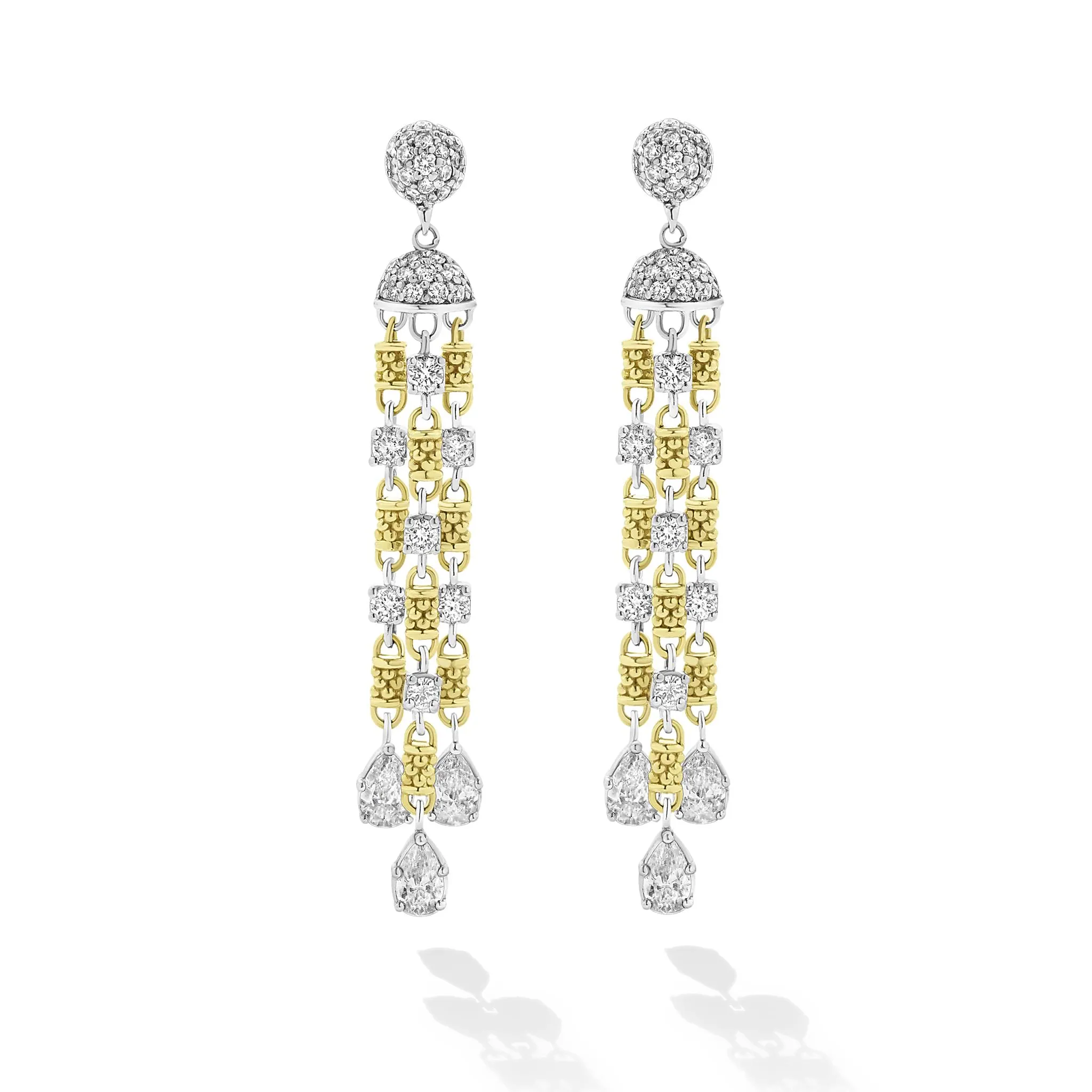 Studio 18K Gold 3-Strand Diamond Chandelier Earrings sold by LAGOS product image thumbnail 3