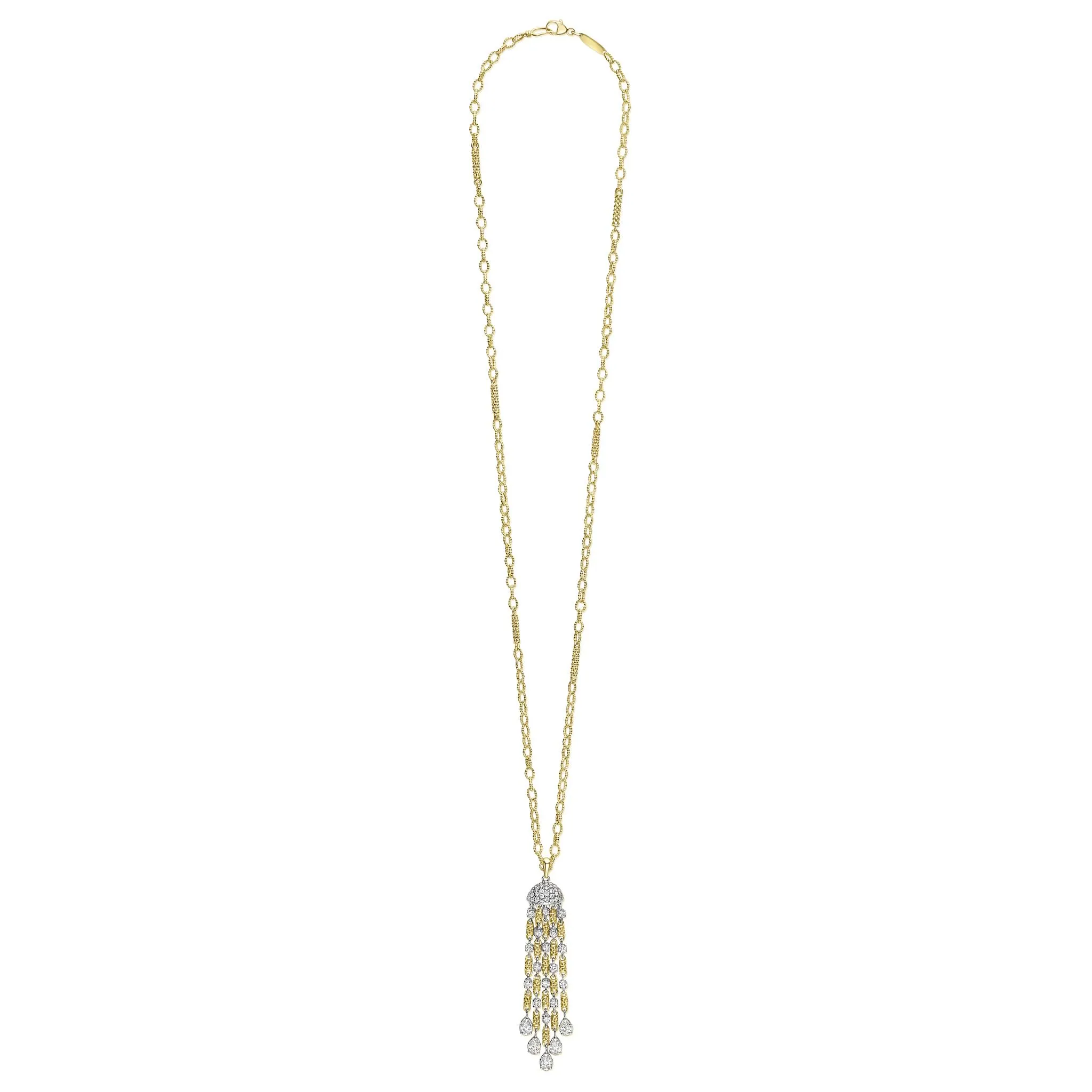 Studio 18K Gold 5-Strand Chandelier Diamond Pendant Necklace sold by LAGOS