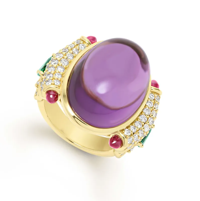 Studio 18K Gold Gemstone and Diamond Ring sold by LAGOS