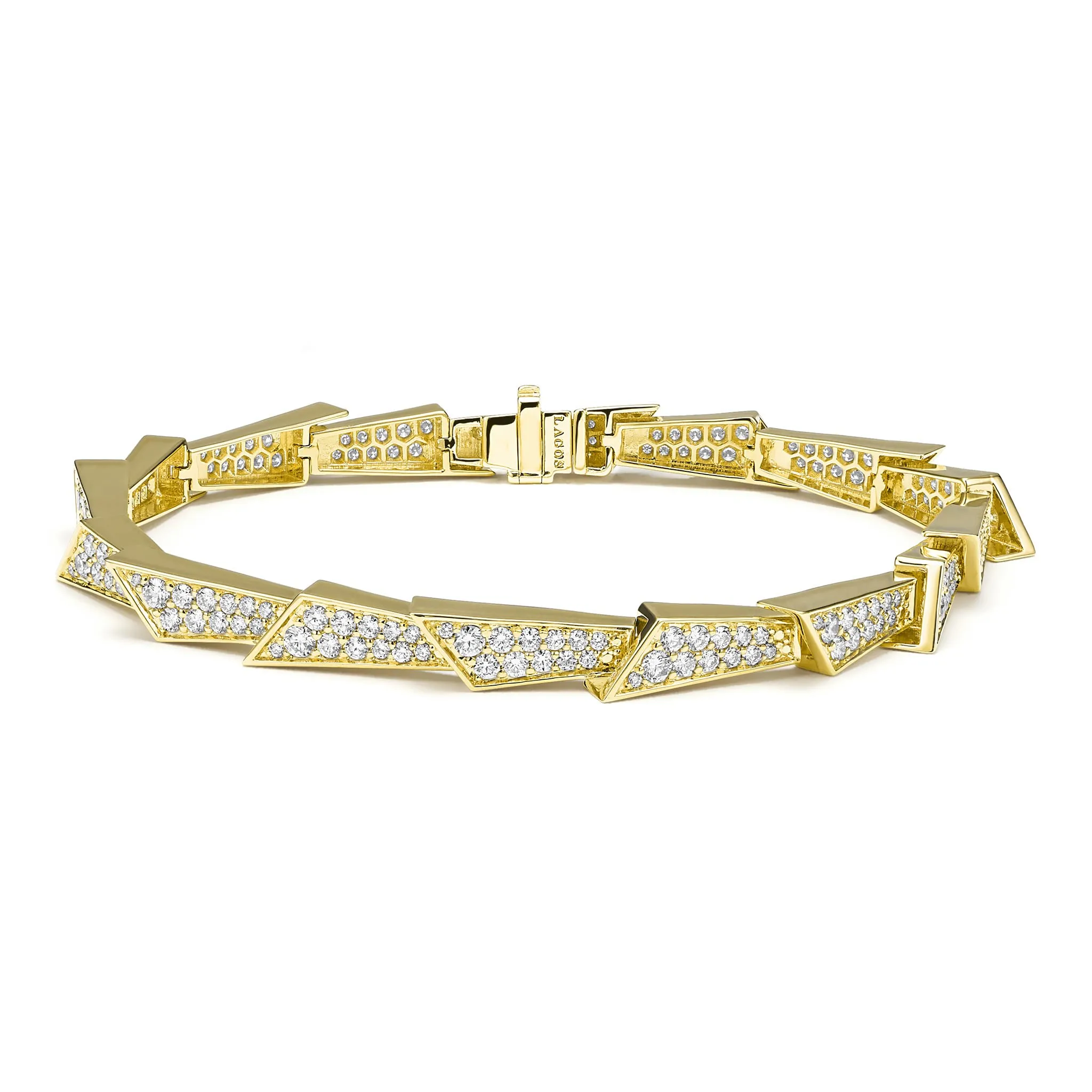 Studio 18K Caviar Gold Diamond Linear Bracelet sold by LAGOS
