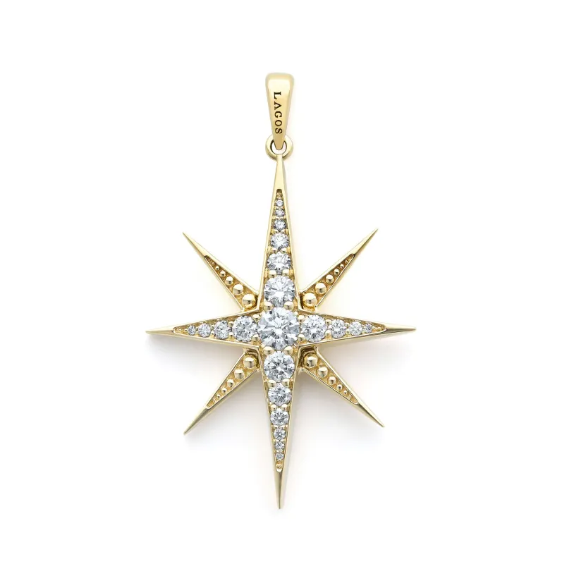 Studio 18K Gold North Star Diamond Pendant sold by LAGOS