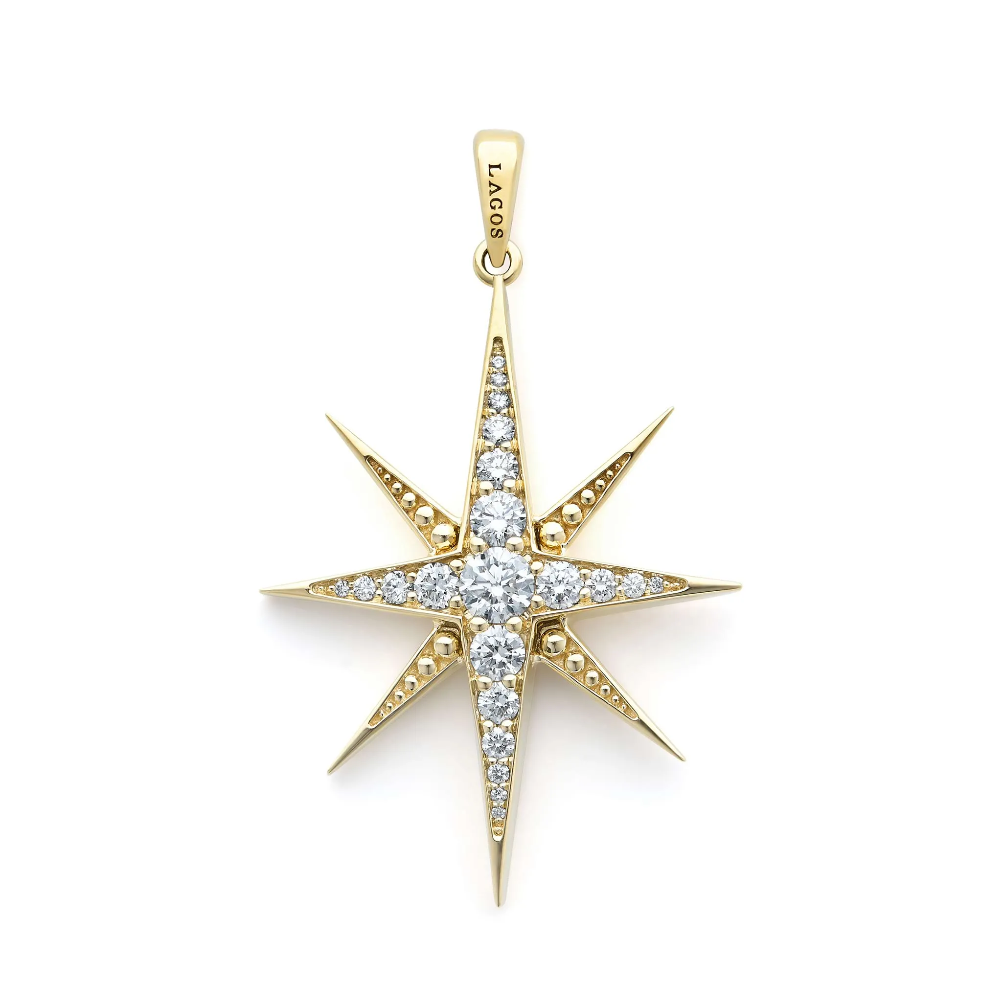 Studio 18K Gold North Star Diamond Pendant sold by LAGOS