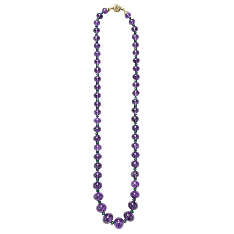 Studio 18K Gold and Amethyst Cabochon Statement Necklace sold by LAGOS