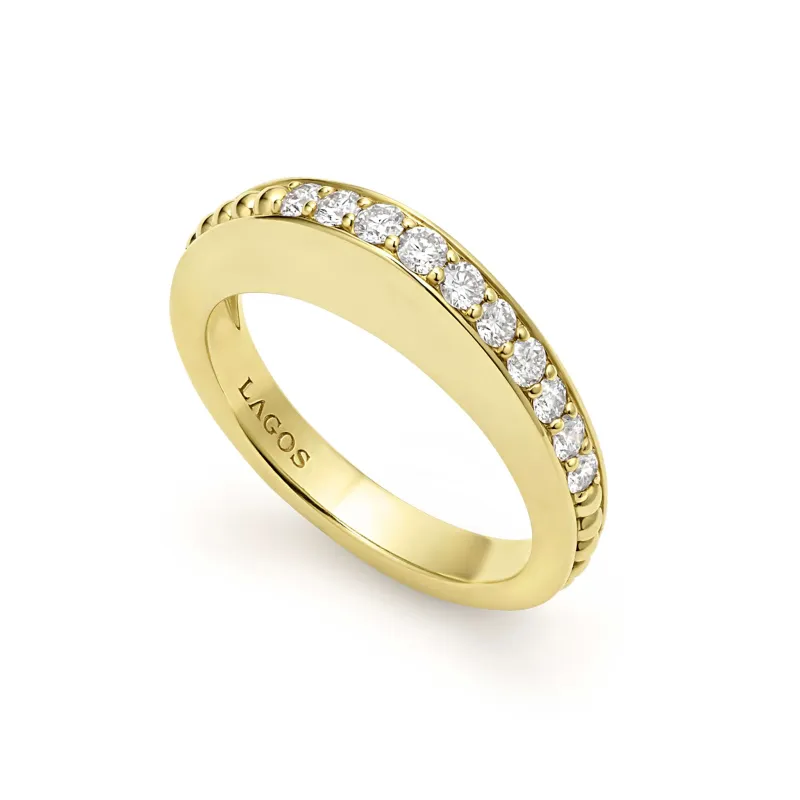 Studio 18K Gold and Diamond Stacking Ring sold by LAGOS