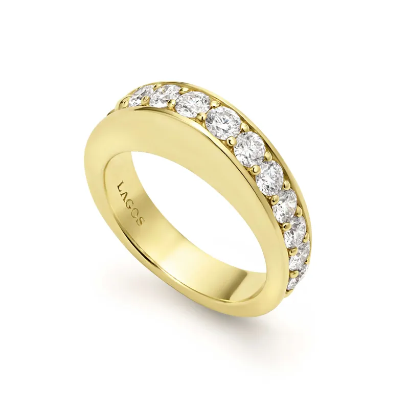 Studio 18K Gold and Diamond Stacking Ring sold by LAGOS