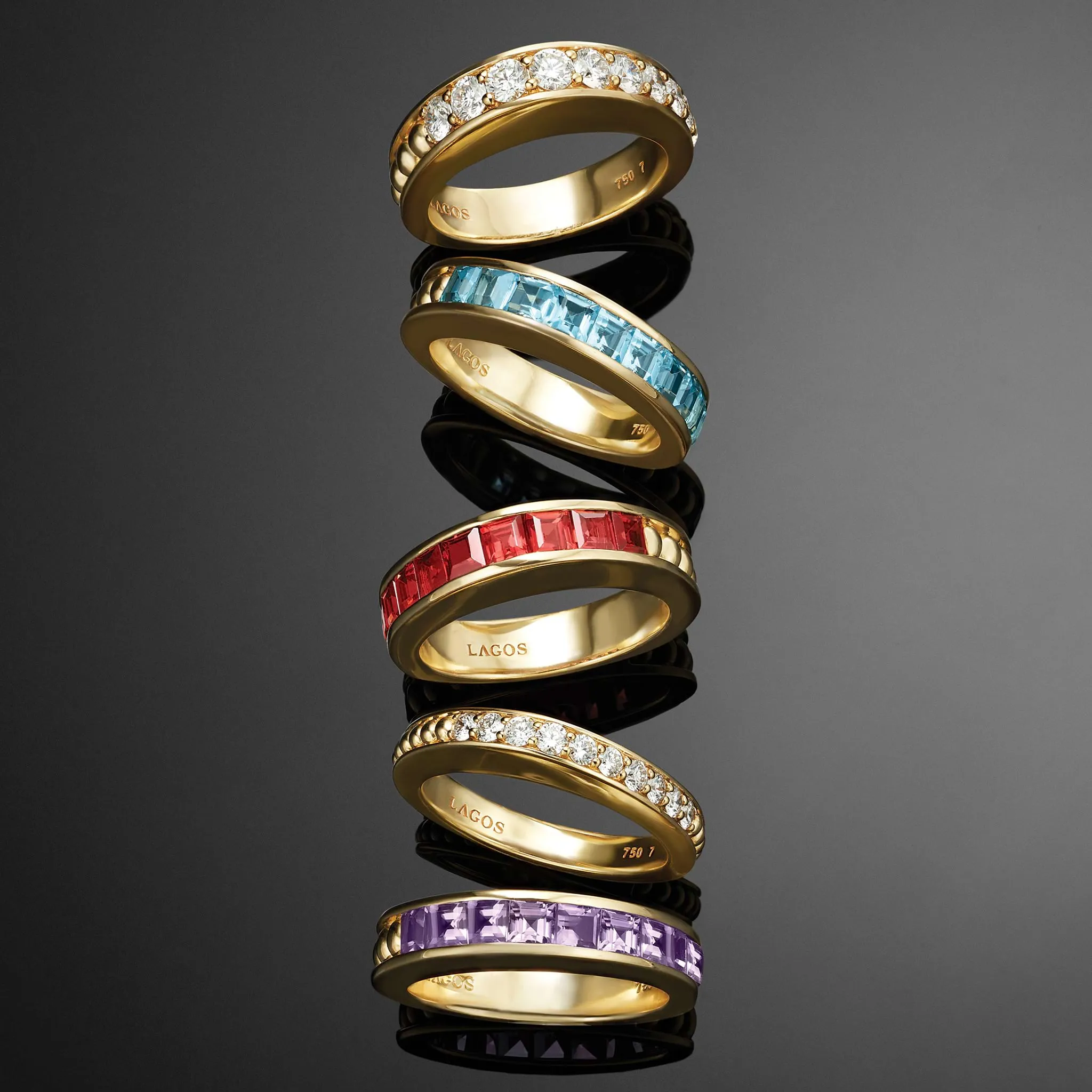 Studio 18K Gold Garnet Stacking Ring sold by LAGOS product image thumbnail 4