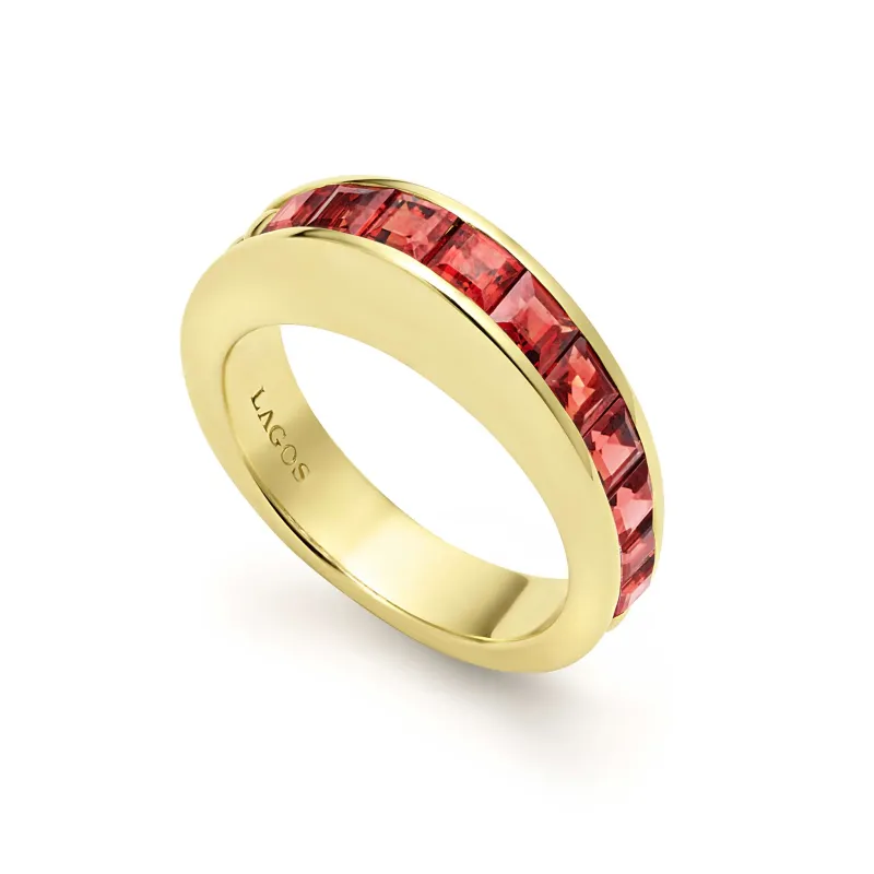 Studio 18K Gold Garnet Stacking Ring sold by LAGOS