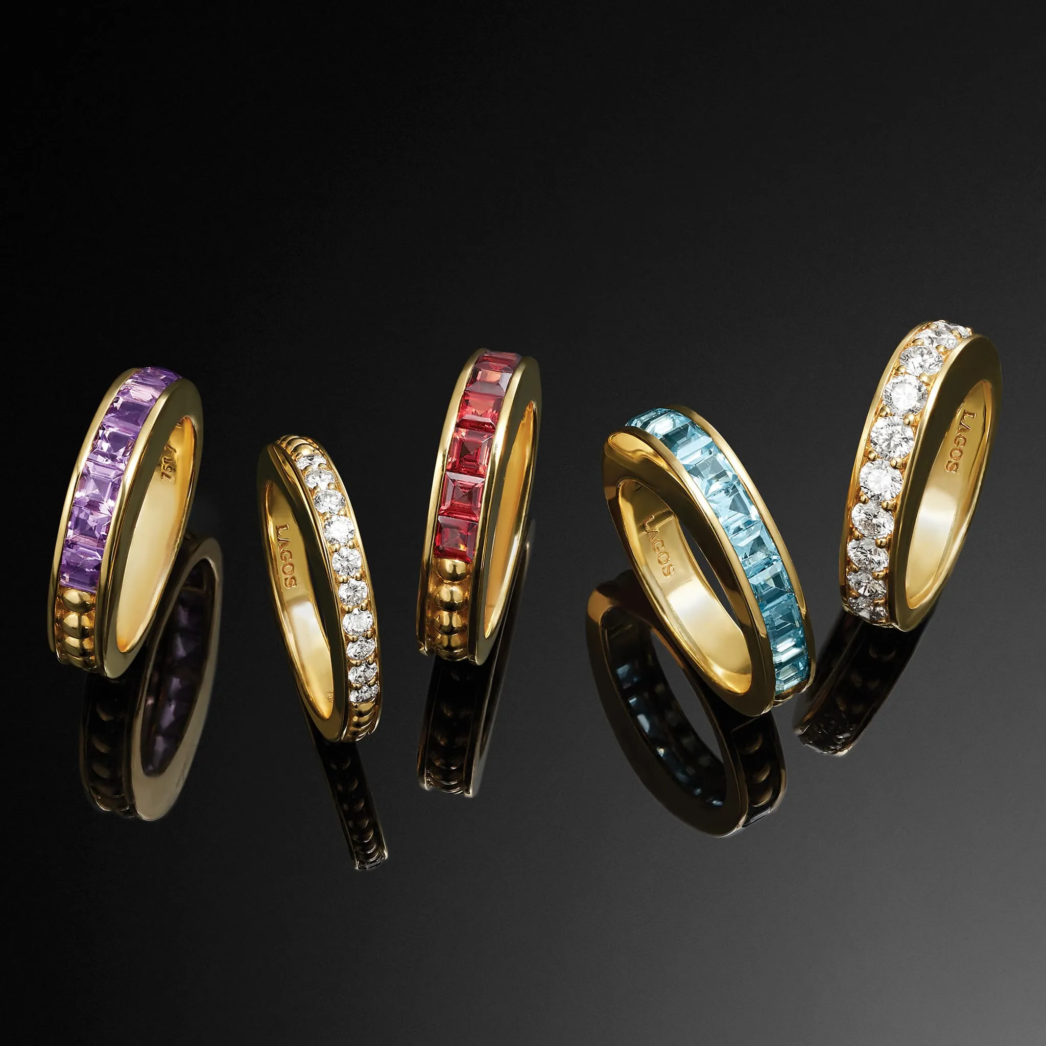 Studio 18K Gold Garnet Stacking Ring sold by LAGOS product image thumbnail 3