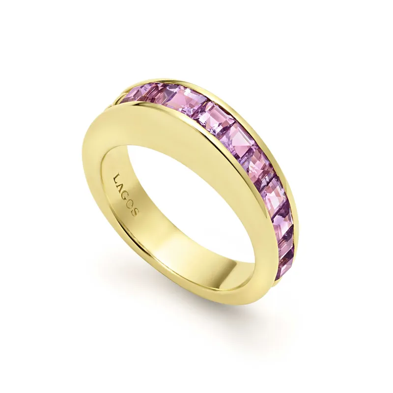 Studio 18K Gold Amethyst Stacking Ring made by LAGOS