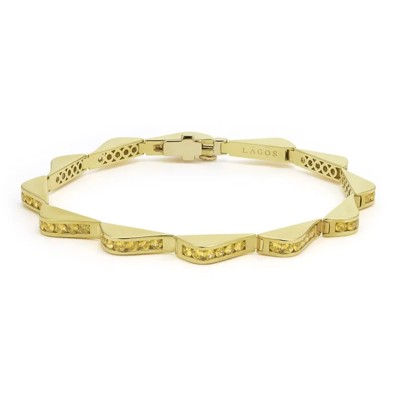 Studio 18K Gold Yellow Sapphire Link Wave Bracelet sold by LAGOS