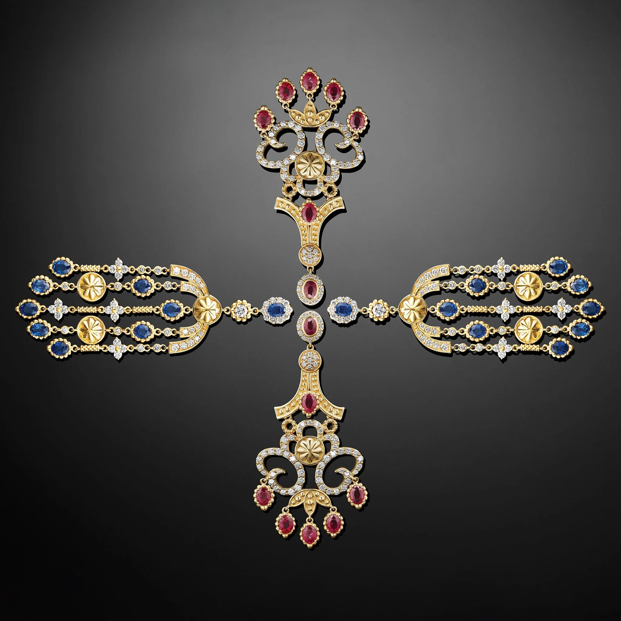 Studio 18K Gold Ruby and Diamond Chandelier Earrings sold by LAGOS product image thumbnail 2