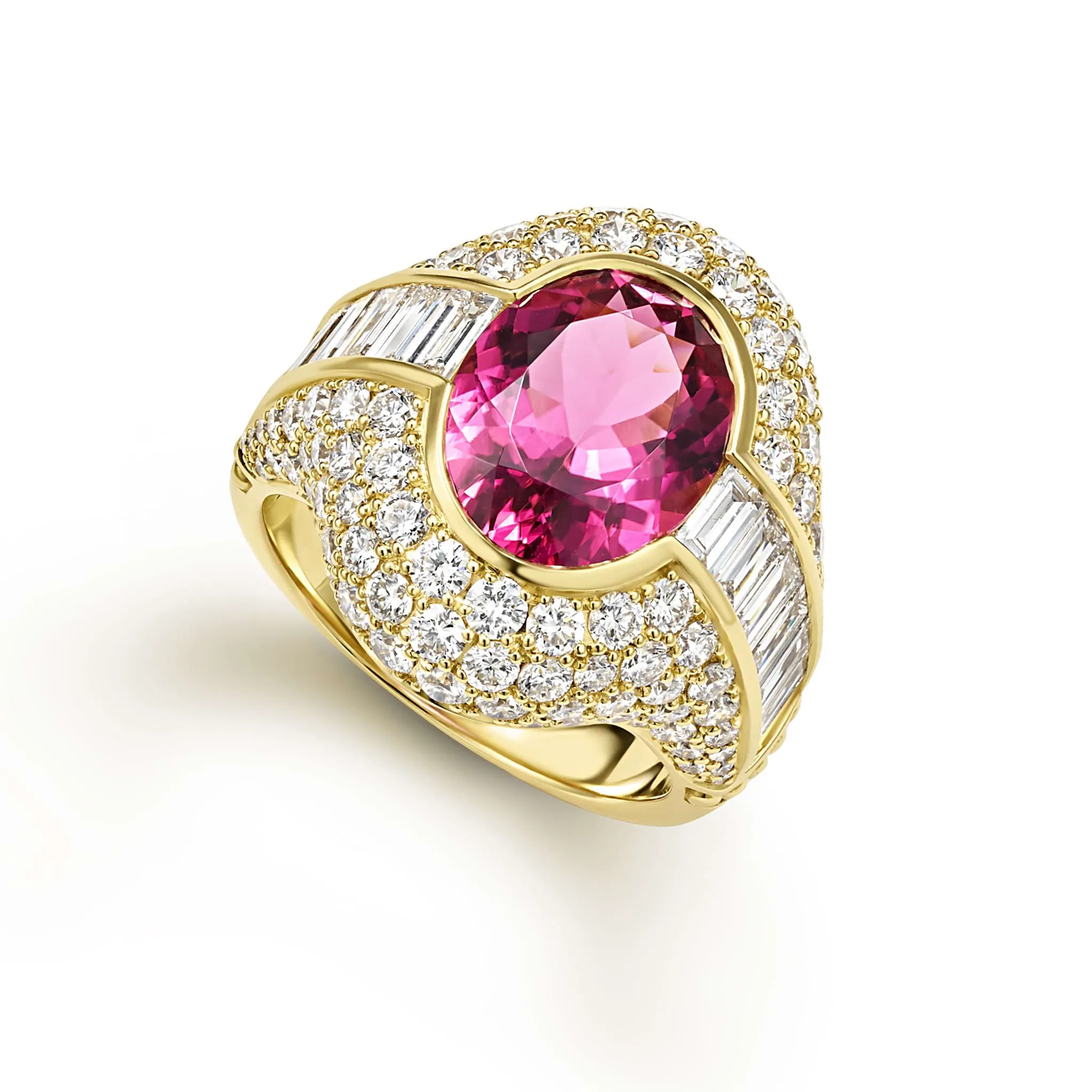 Studio 18K Gold Pink Rubellite and Diamond Ring sold by LAGOS