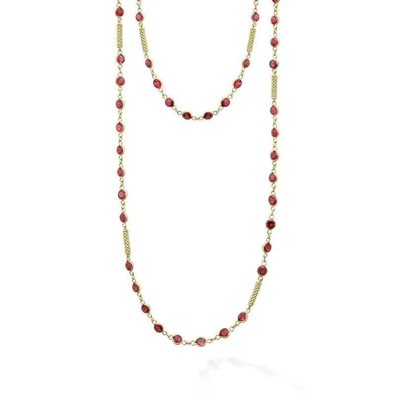 Studio 18K Gold Rhodolite Garnet Necklace sold by LAGOS
