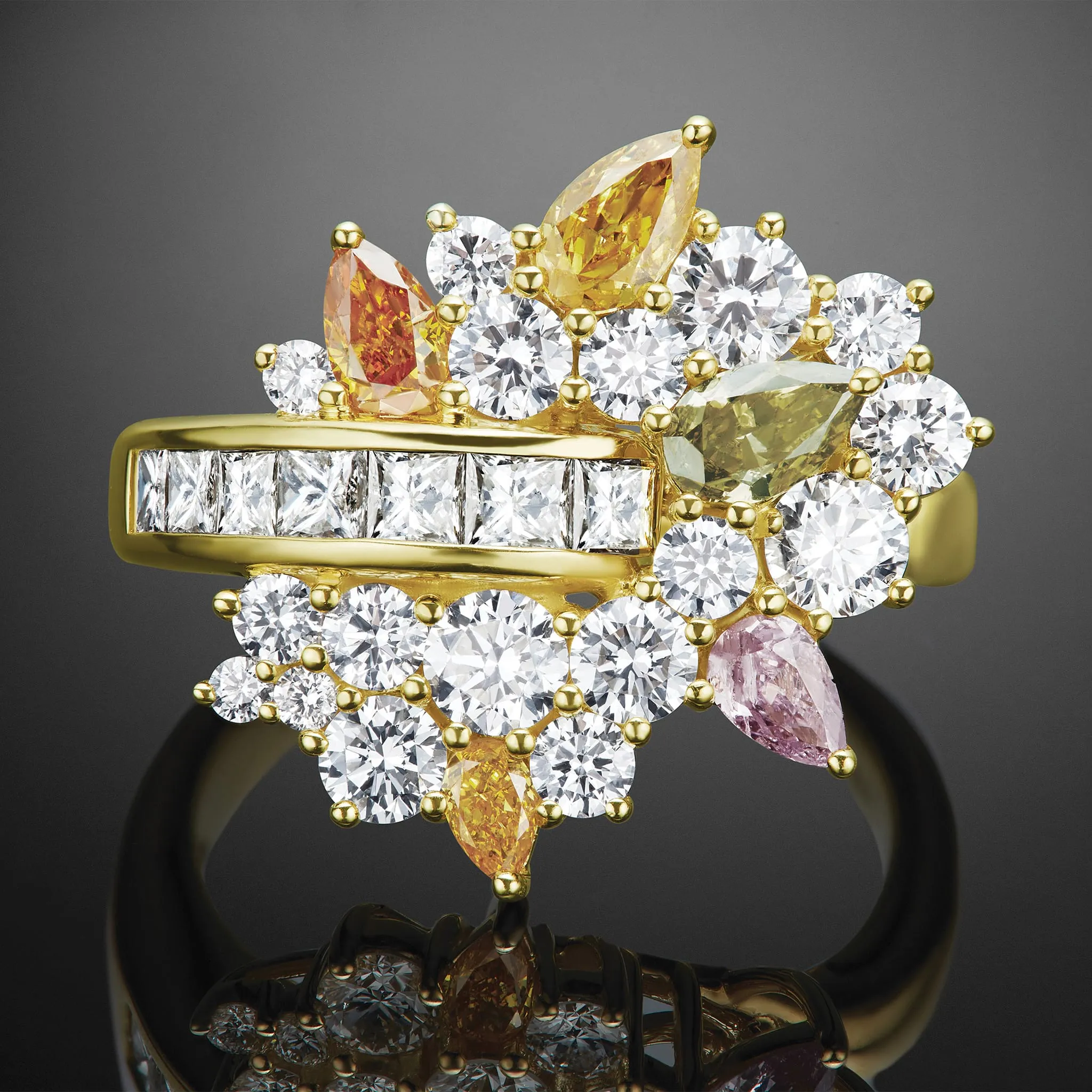 Studio 18K Gold Multi Color Diamond Ring sold by LAGOS product image thumbnail 3