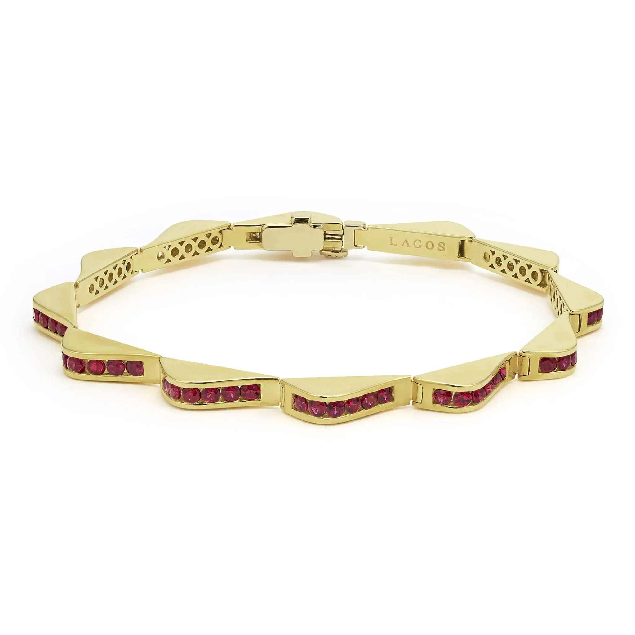 Studio 18K Gold Ruby Link Wave Bracelet sold by LAGOS
