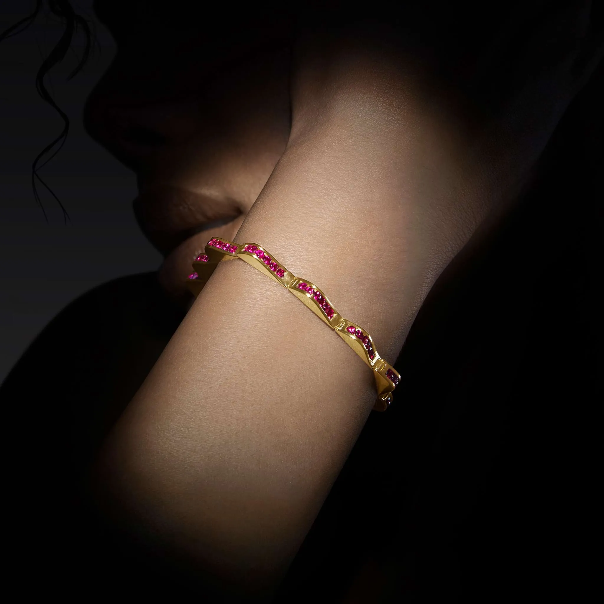 Studio 18K Gold Ruby Link Wave Bracelet sold by LAGOS product image thumbnail 2