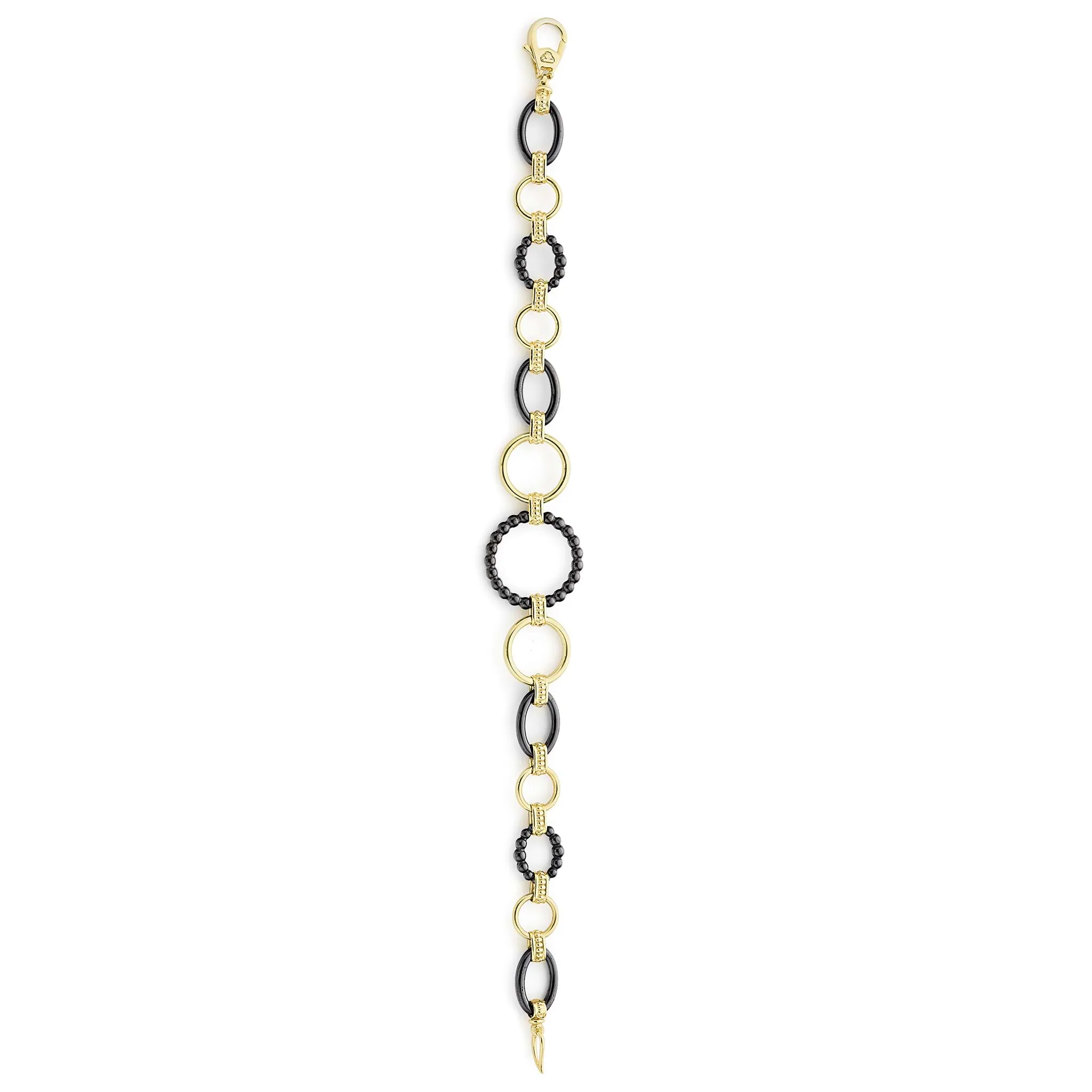 Meridian 18K Gold and Black Ceramic Link Bracelet | 20mm sold by LAGOS product image thumbnail 4