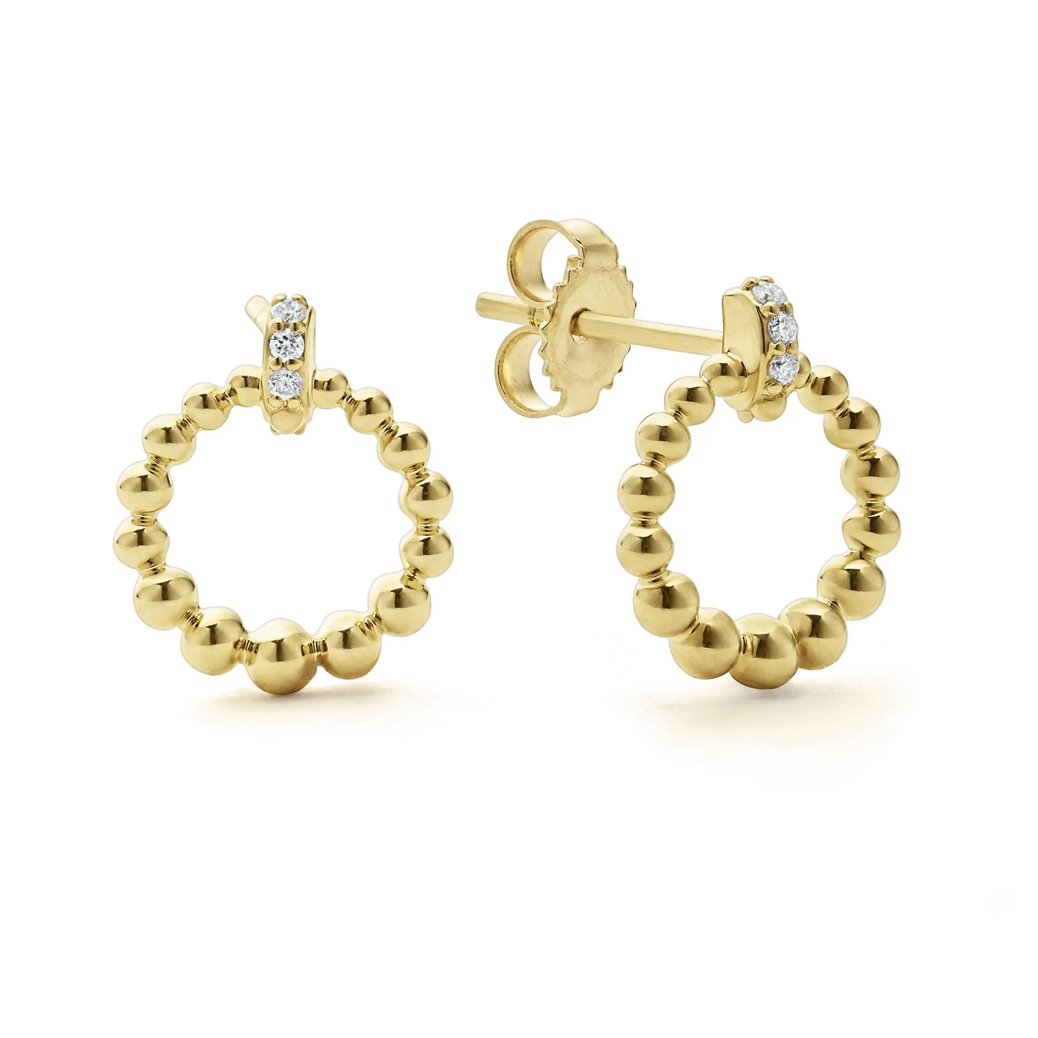 Covet 18K Gold Petite Diamond Stud Earrings sold by LAGOS product image thumbnail 3